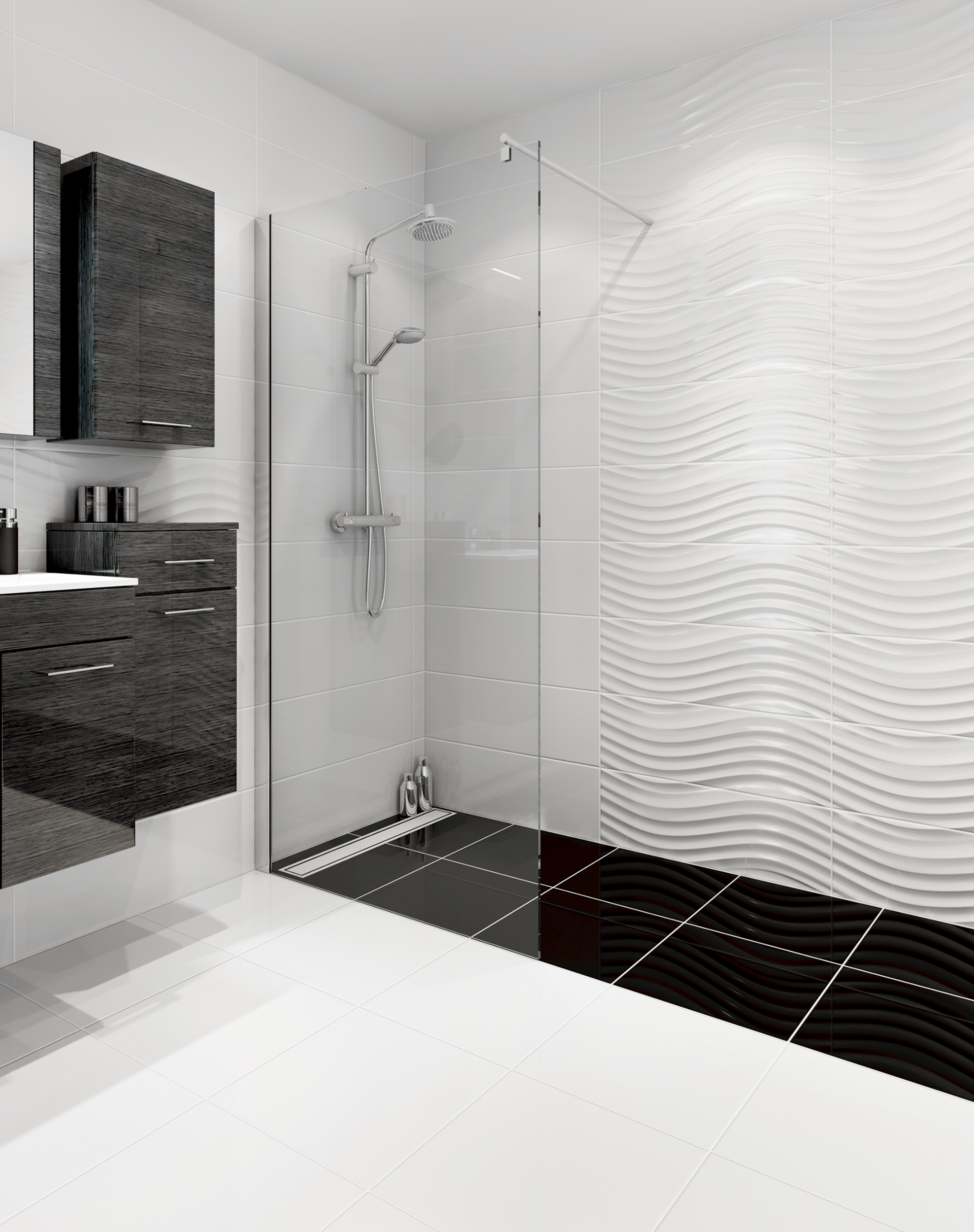 Kabina Walk-in Easy In 100x200 transparentna profil chromowany Sea-Horse - 2