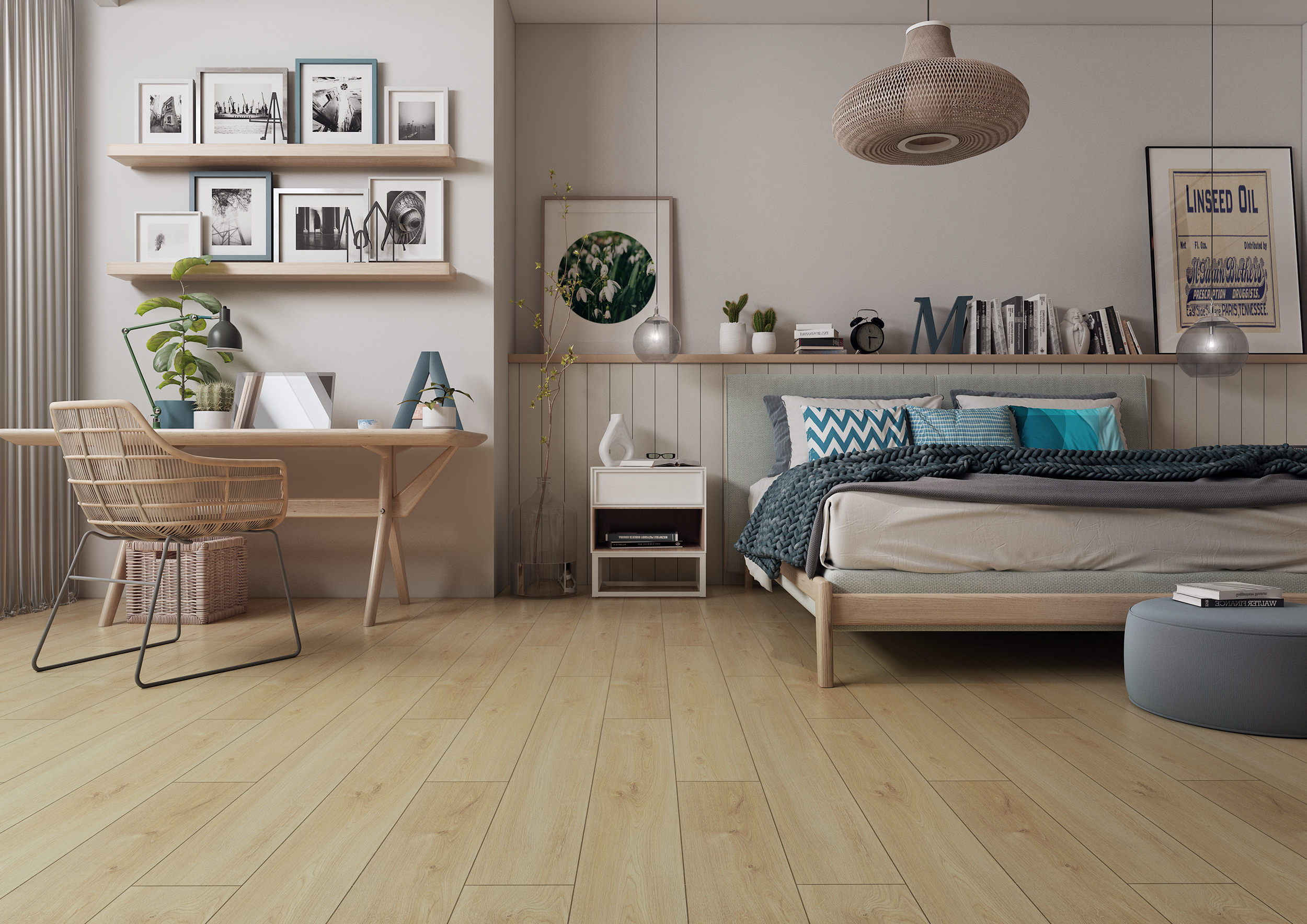 Panele podłogowe laminowane wodoodporne AC5 8 mm Artens Colombo XL naturalne drewno - 4