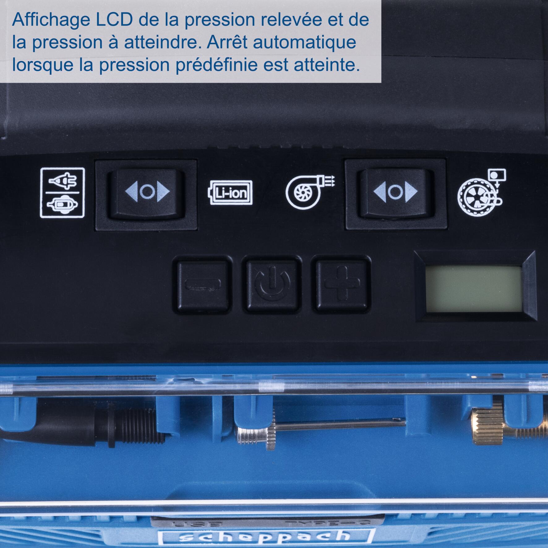 Compresseur SCHEPPACH, 20V Batterie 2Ah + Chargeur, AIRFORCE6 - 3