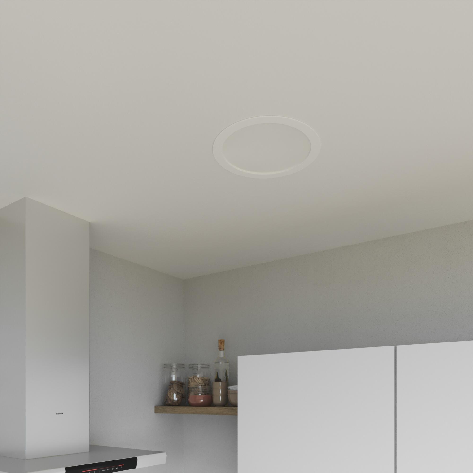 Downlight LED empotrable INSPIRE EXTRAFLAT blanco redondo ø30 cm 3400 lm 22 W luz CCT 2700K-6000KK CRI 89-80 luz natural y fiel IP44 - Foco LED empotrado para baños - 4