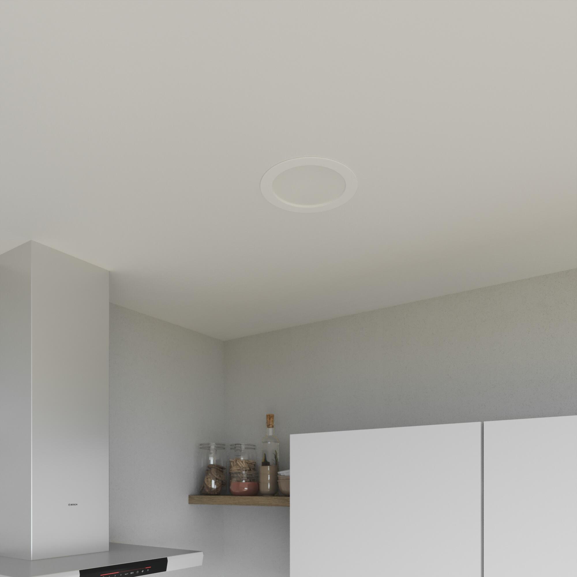 Downlight LED empotrable INSPIRE EXTRAFLAT blanco redondo ø22.5 cm 2200 lm 9.7 W luz blanco neutro 4000K CRI 89-80 luz natural y fiel IP44 - Foco LED empotrado para baños - 3