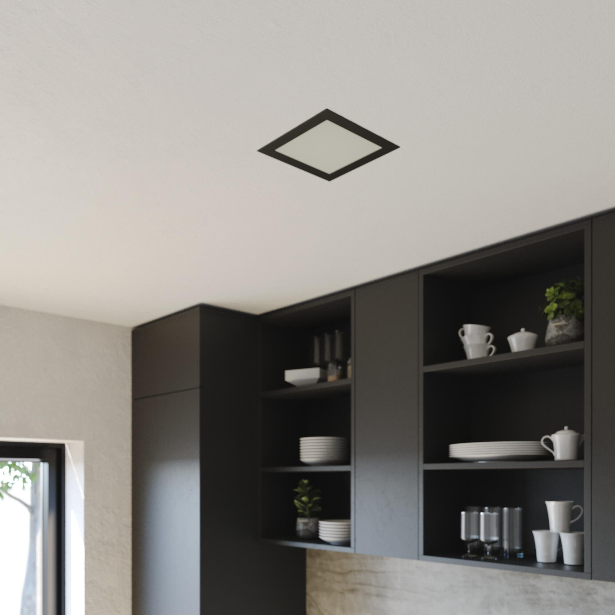 Downlight LED empotrable INSPIRE Extraflat negro cuadrado ø22.5 cm 3100 lm 19 W luz color luz de cálida a fría CCT (2700K-6000K) IP44 - Foco LED empotrado para baños - 7