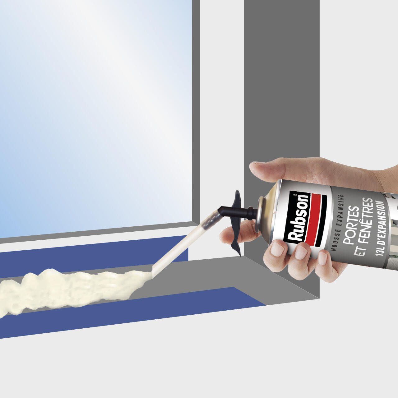 Mousse expansive Portes et fenêtres RUBSON blanc 500ml - 3