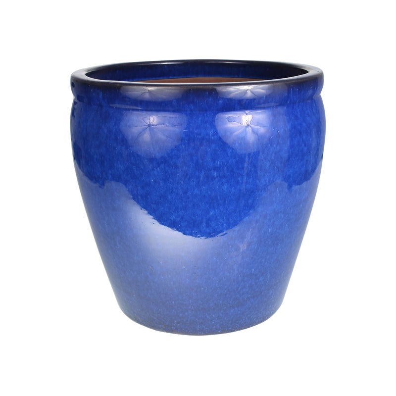 Donica szkliwiona śr. 20 cm mrozoodporna niebieska Cermax