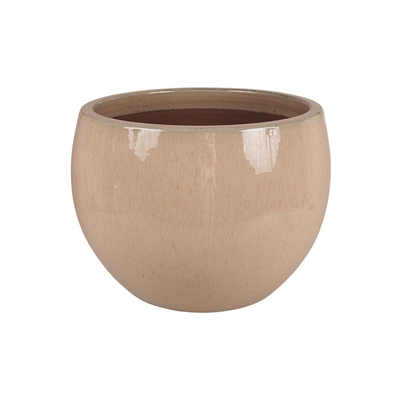 Donica szkliwiona śr. 21 cm mrozoodporna beżowa Cermax
