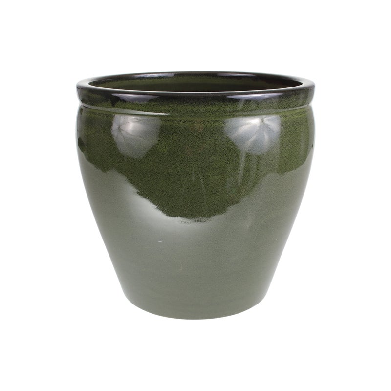 Donica szkliwiona śr. 20 cm mrozoodporna zielona Cermax