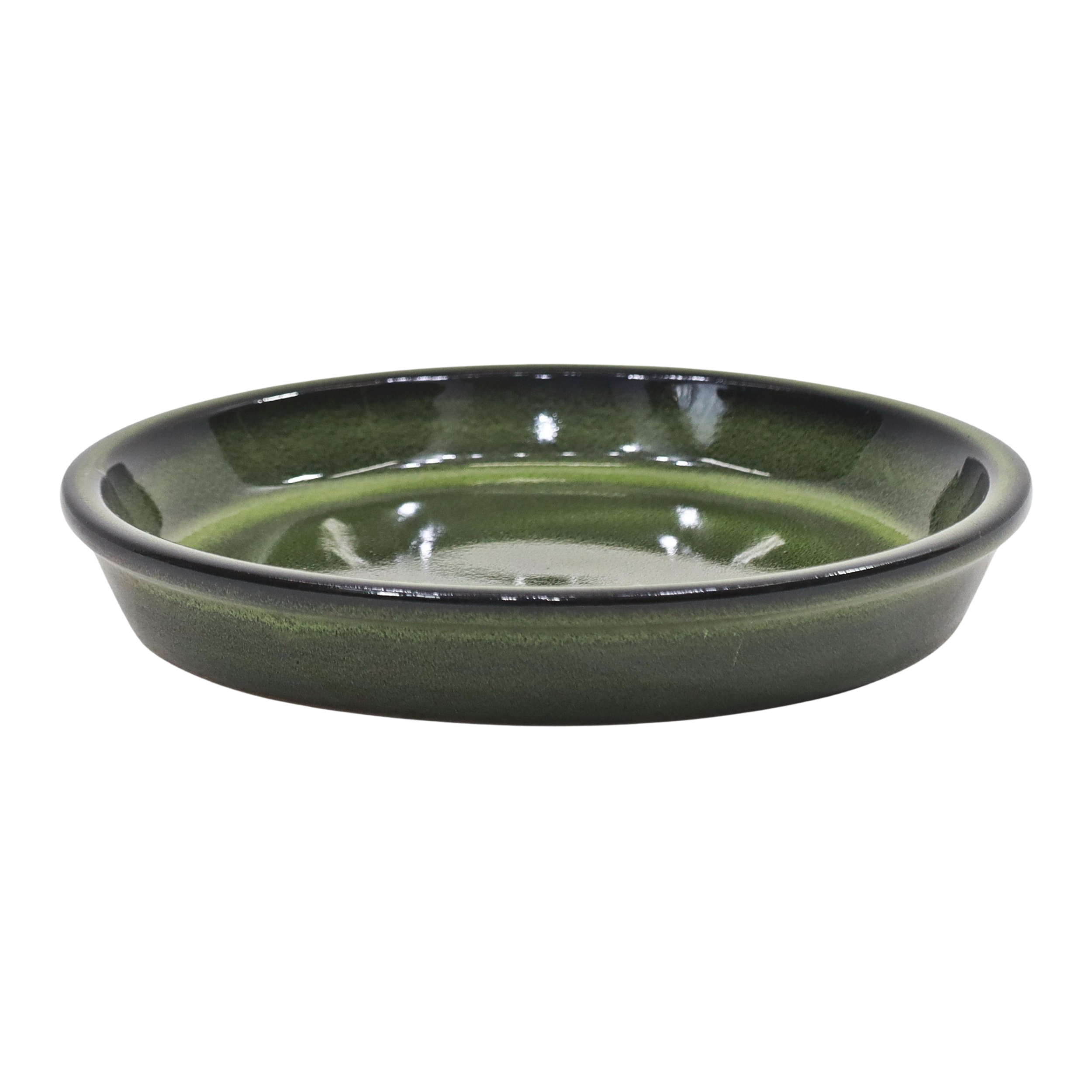 Podstawka pod doniczkę ceramiczna śr. 30 cm zielona Cermax