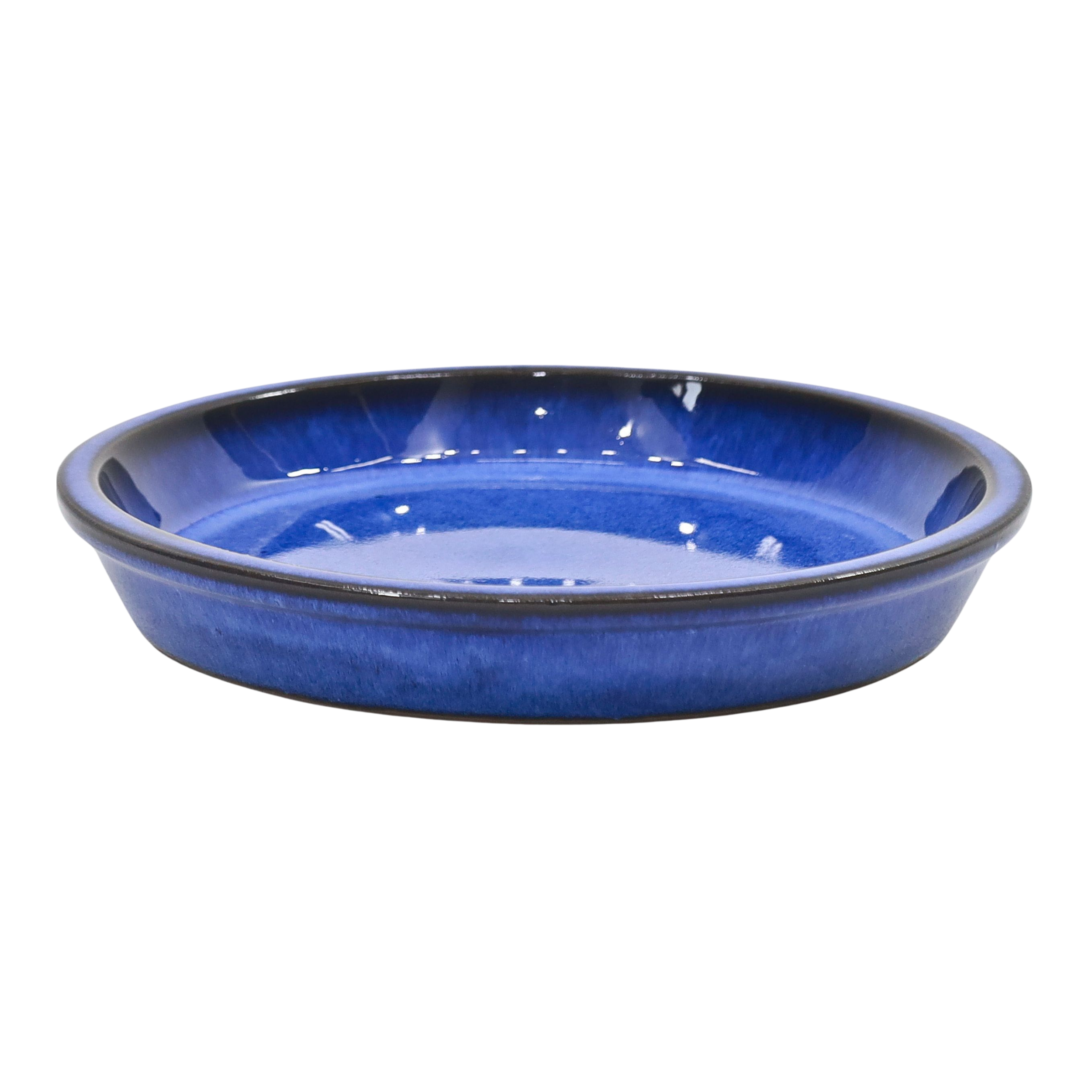 Podstawka pod doniczkę ceramiczna śr. 30 cm niebieska Cermax