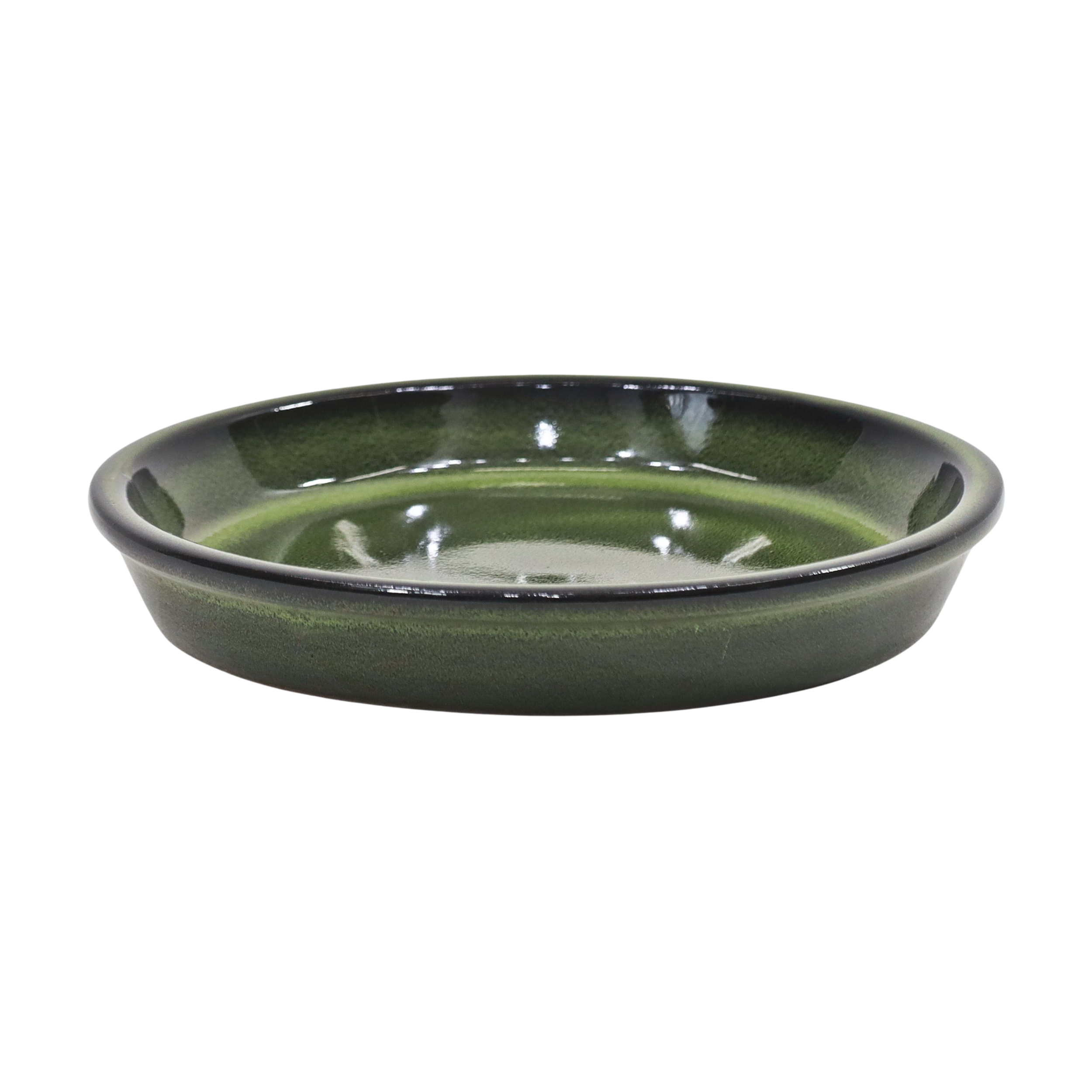 Podstawka pod doniczkę ceramiczna śr. 22 cm zielona Cermax