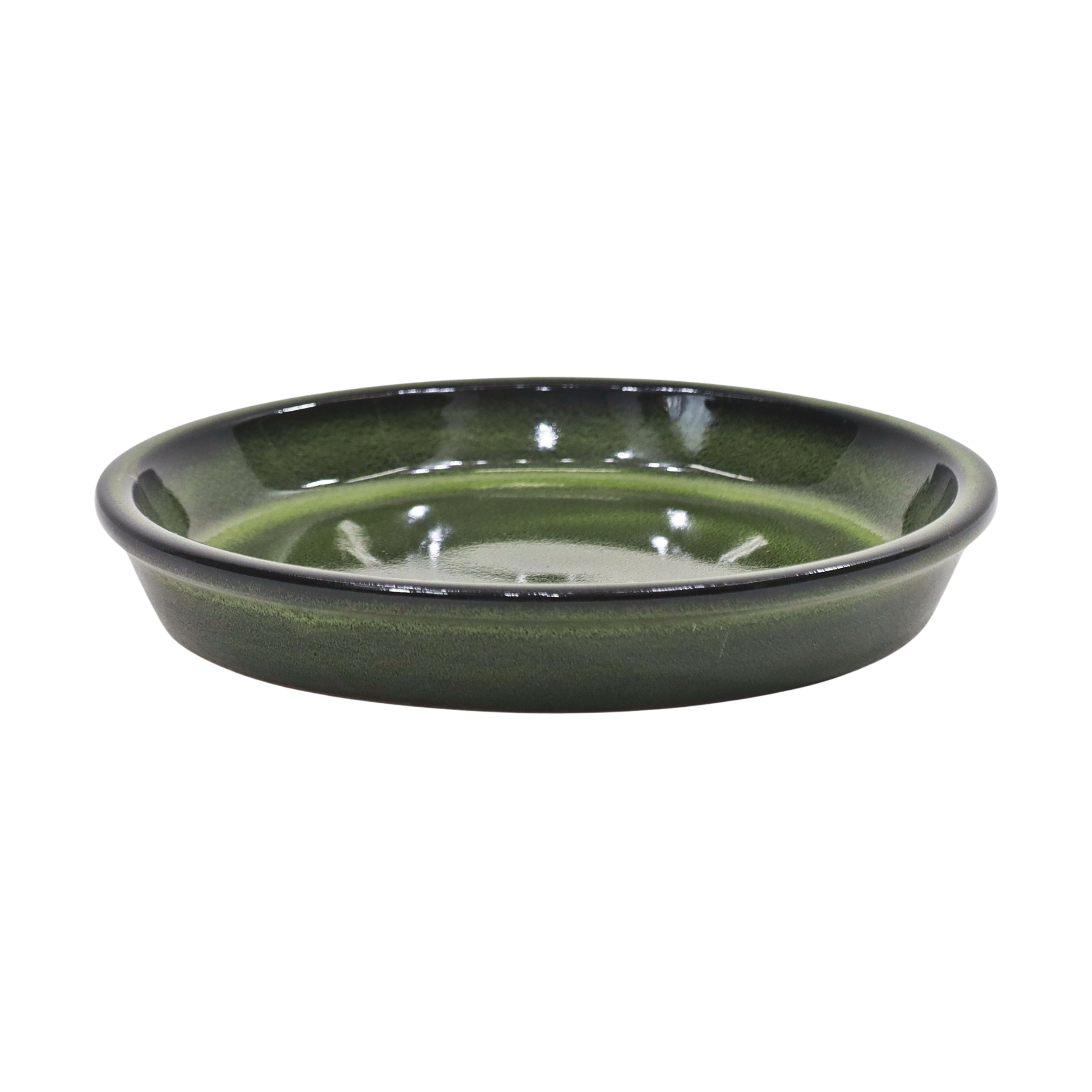Podstawka pod doniczkę ceramiczna śr. 18 cm zielona Cermax