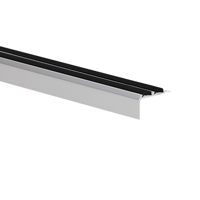 Profil schodowy srebrny z czarną gumą aluminium anoda 38.5 mm x 270 cm