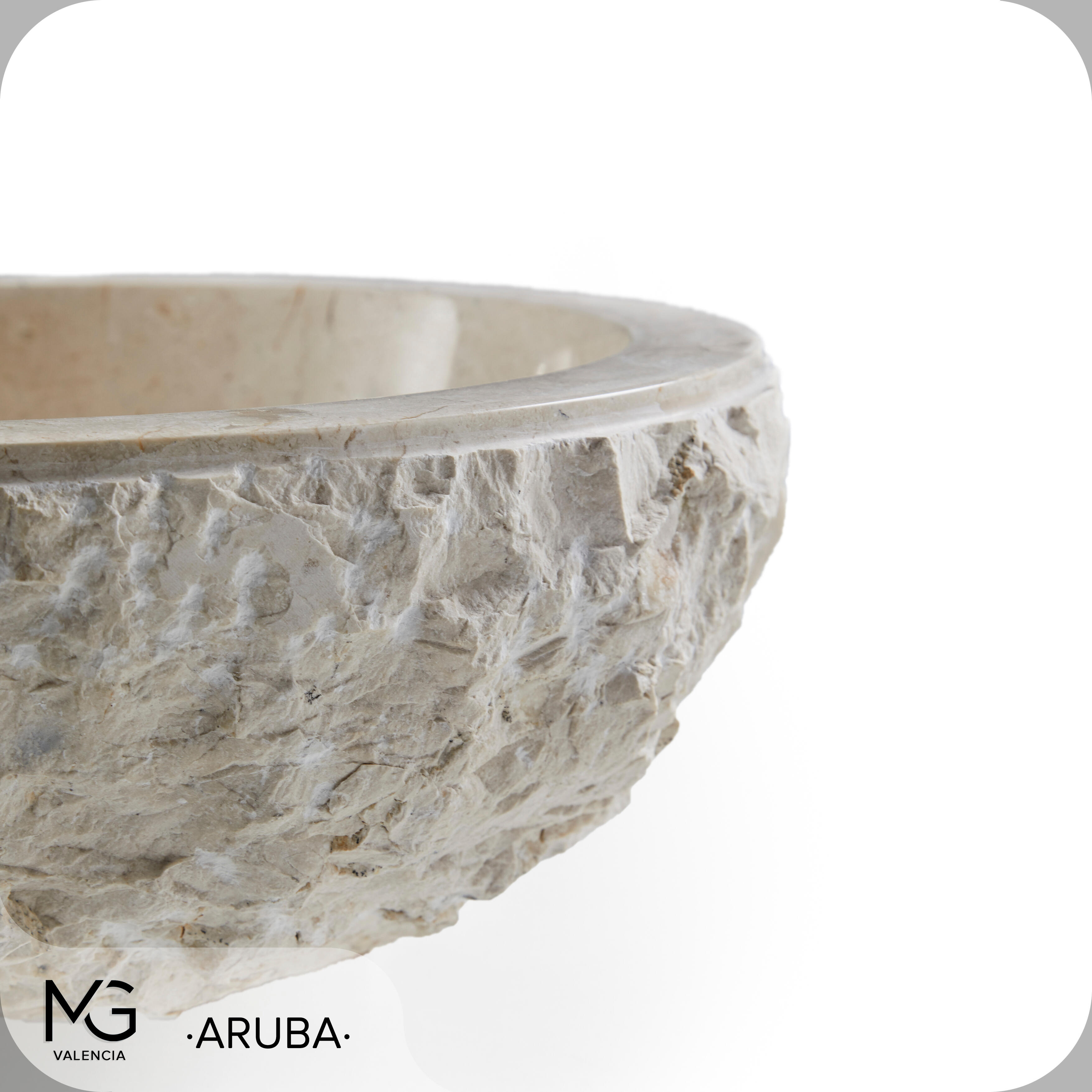 Lavatório de pousar 40 cm bege pedra Aruba - 18