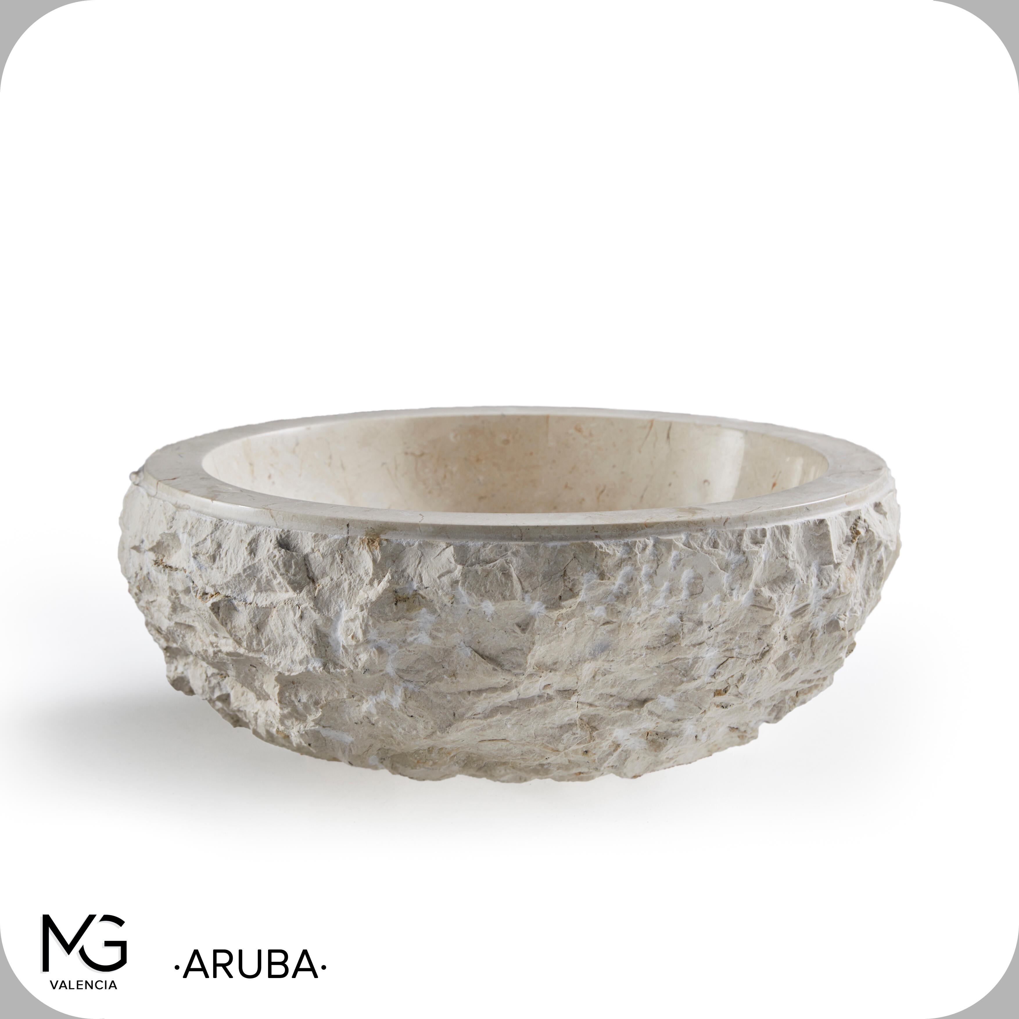 Lavatório de pousar 40 cm bege pedra Aruba - 17