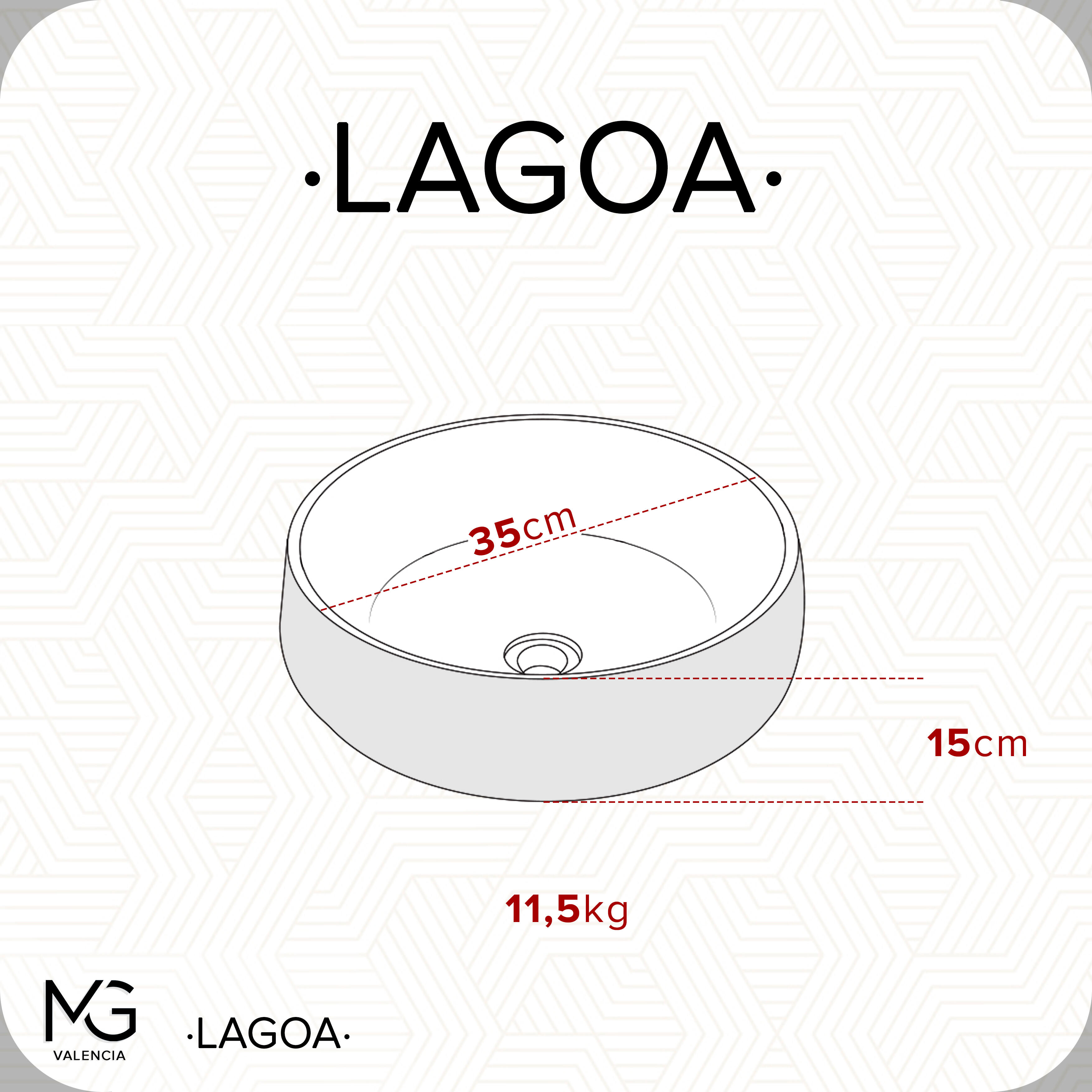 Lavatório de pousar 35 cm bege Lagoa - 2