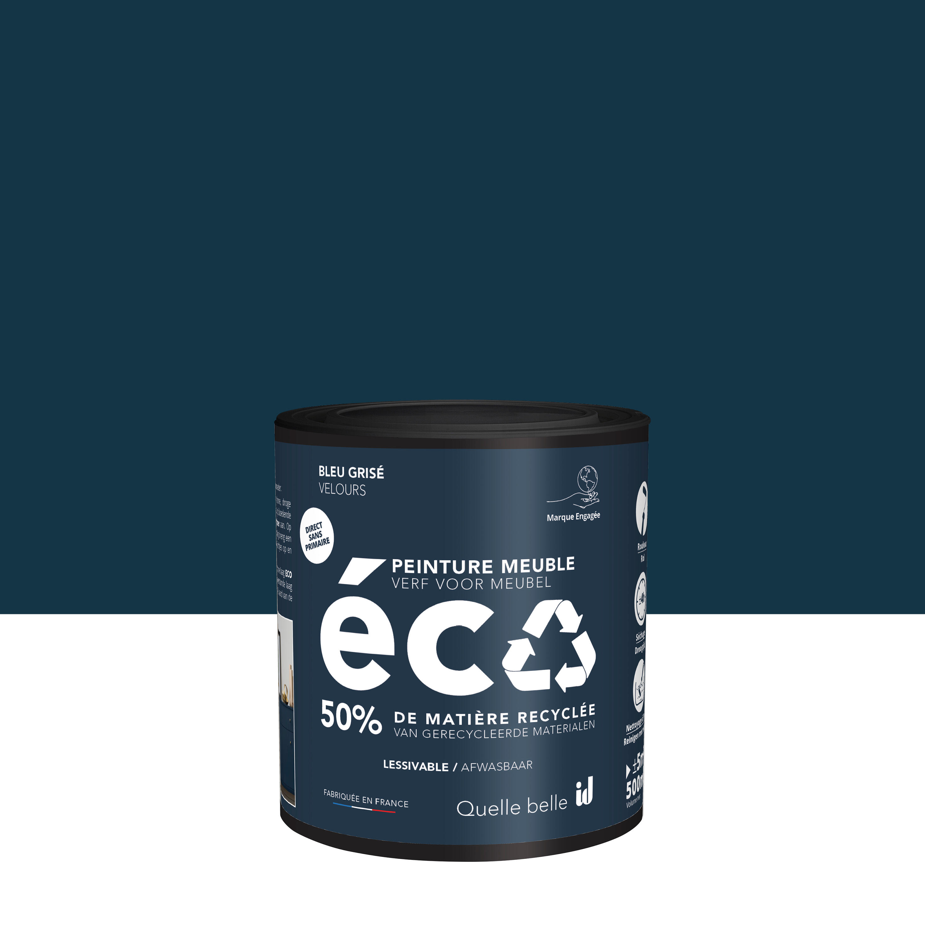 Peinture pour meuble velours bleu grisé 500 ml - ECO ID - 4