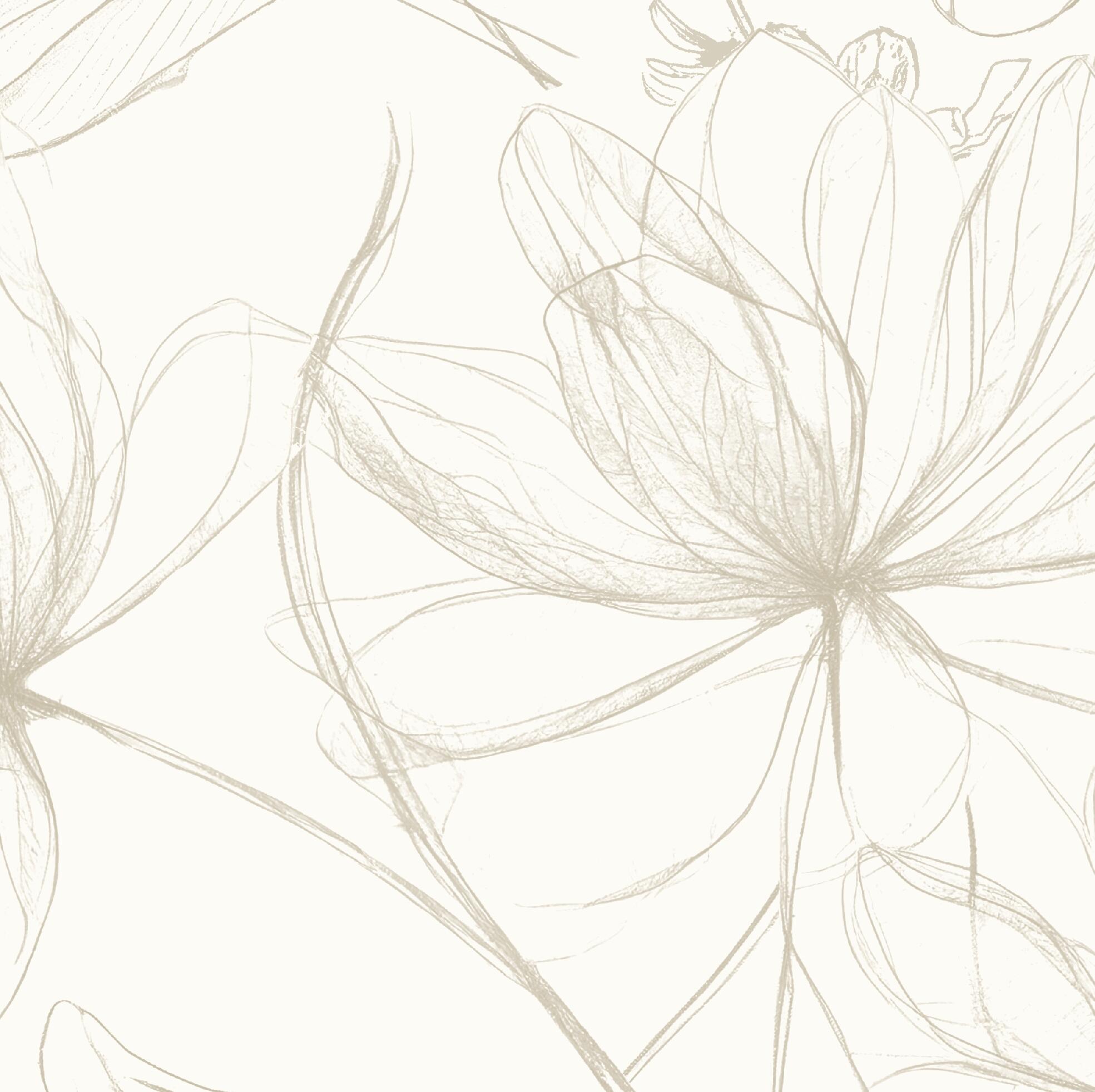 Papier peint vinyle Cherry blossom beige - 4