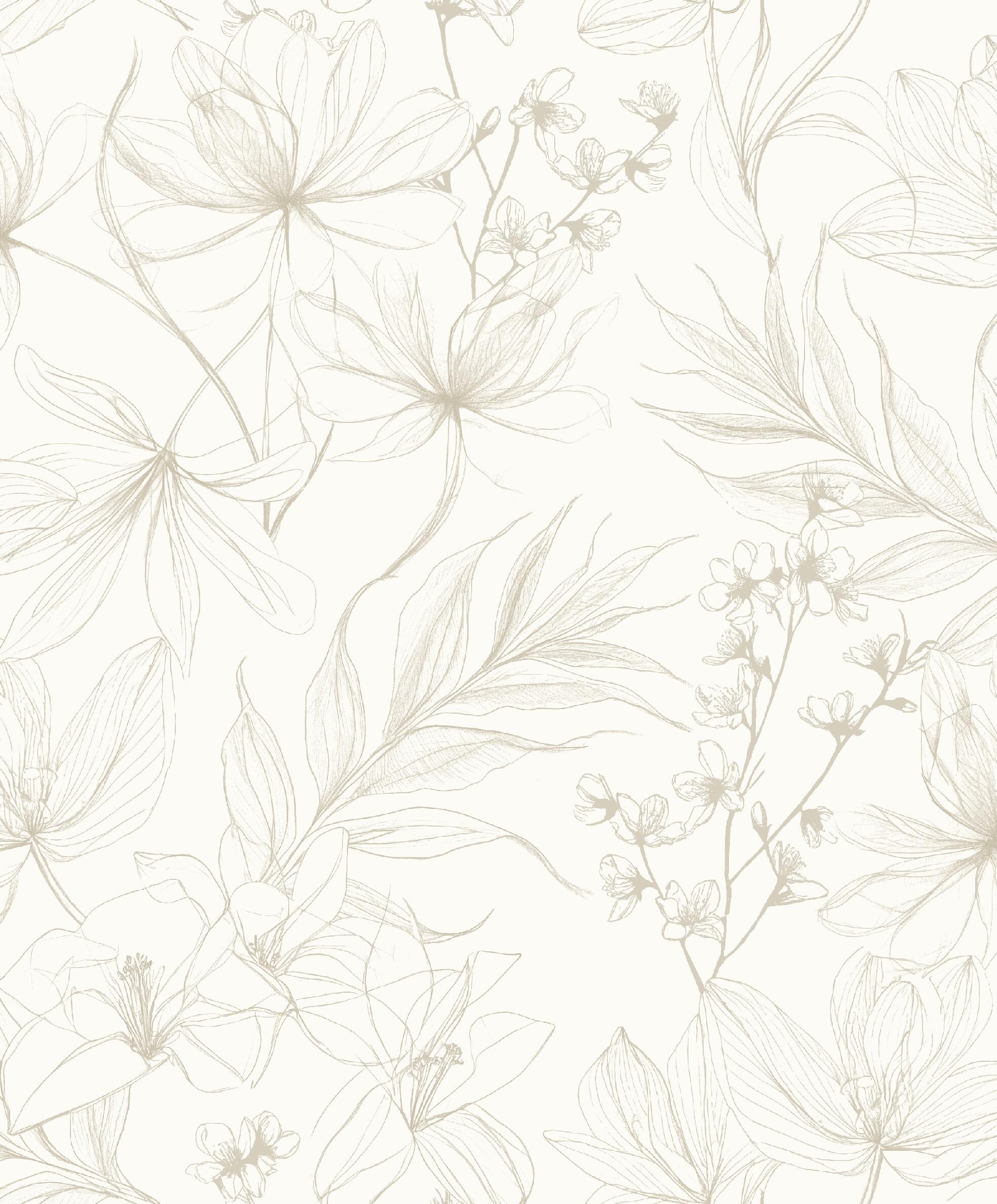 Papier peint vinyle Cherry blossom beige - 2