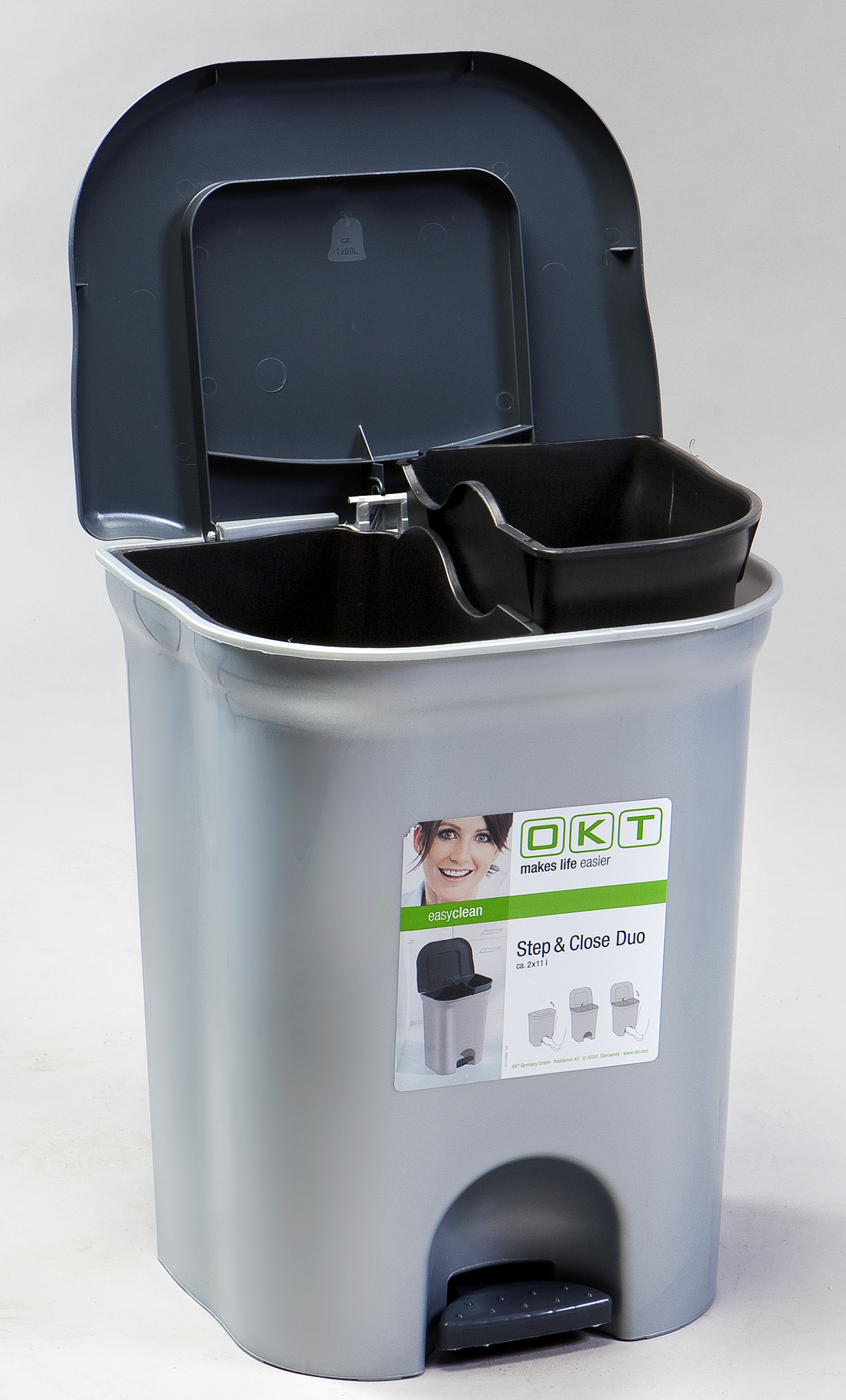 Kosz na śmieci Step&close Duo 22 l OKT - 2
