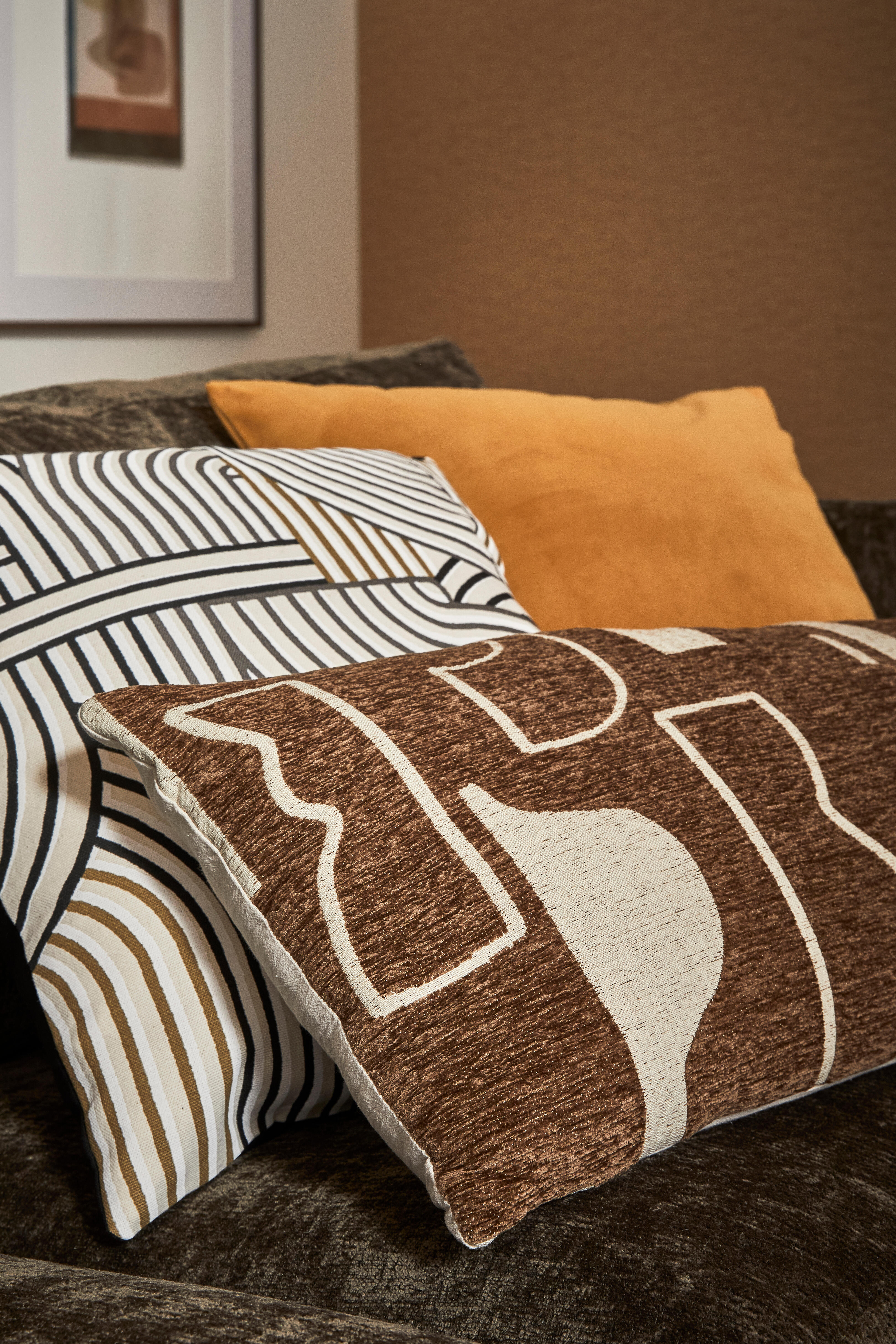 Coussin Clarks, velours, jaune l.45 x H.45 cm INSPIRE - 5