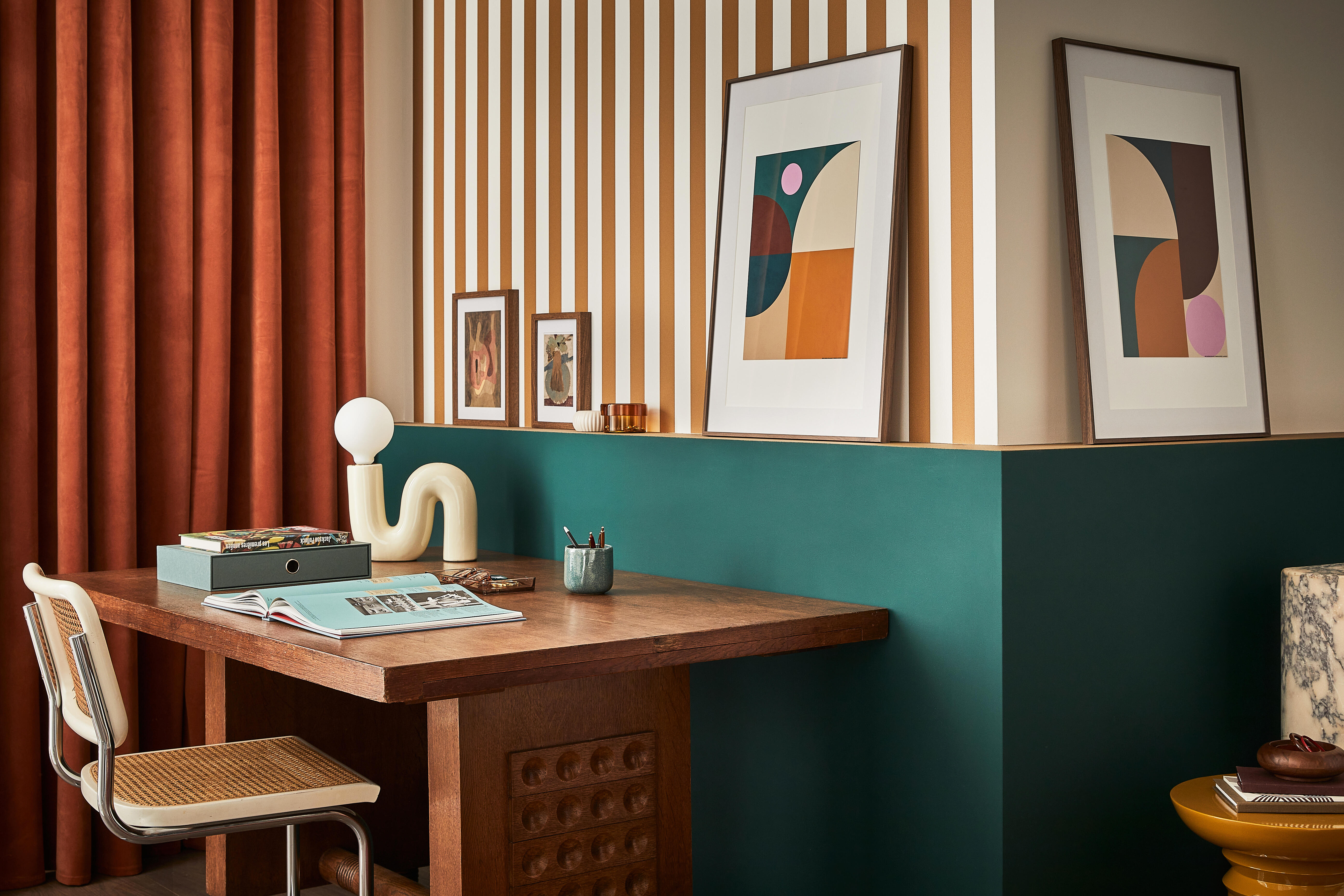 Papier peint intissé Rayure jovan INSPIRE jaune - 7