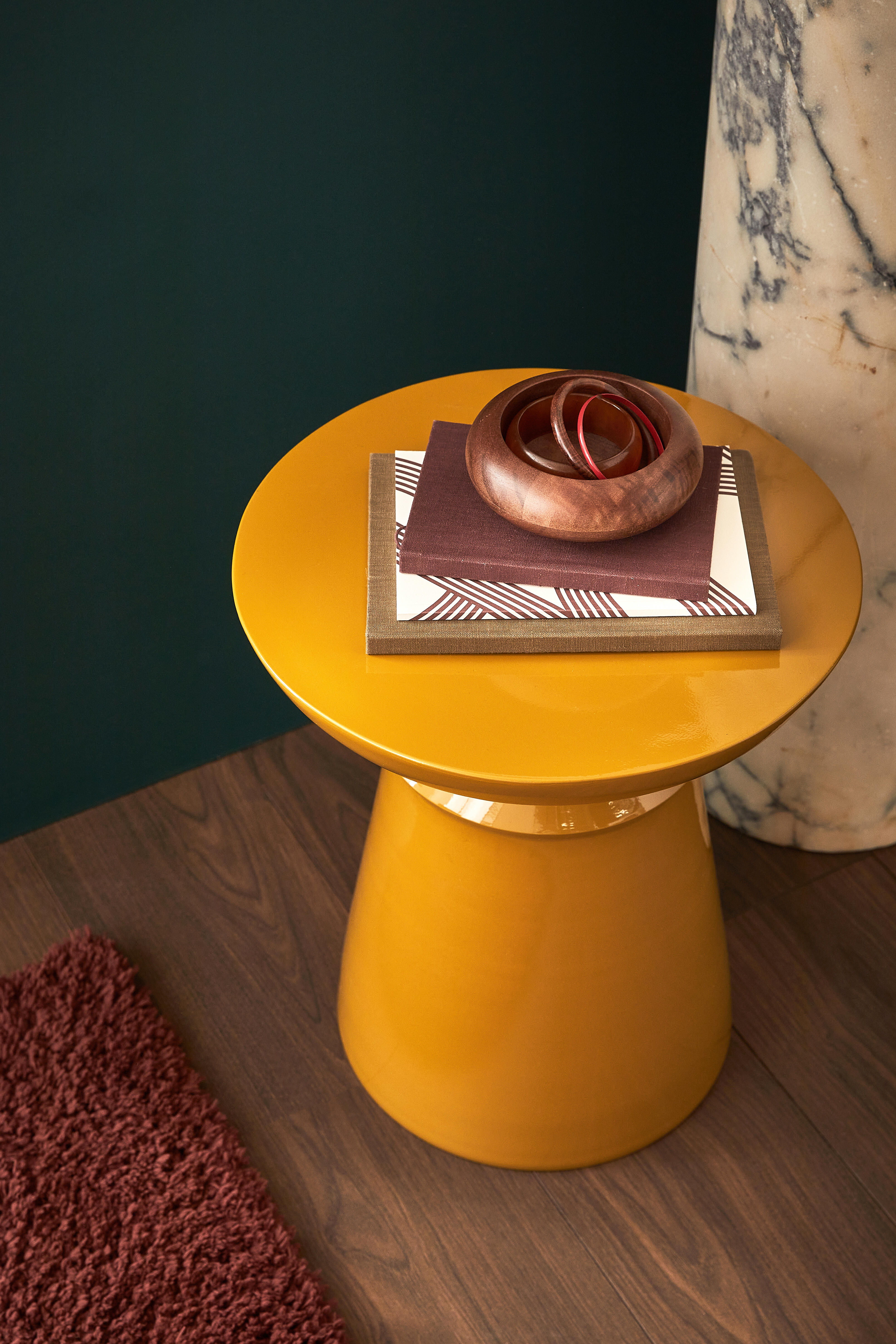 Table d'appoint Totem, ocre L.44 x H.50 cm - 3
