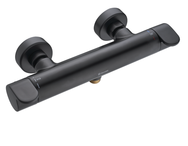Mitigeur de douche thermostatique noir, Icone, SENSEA