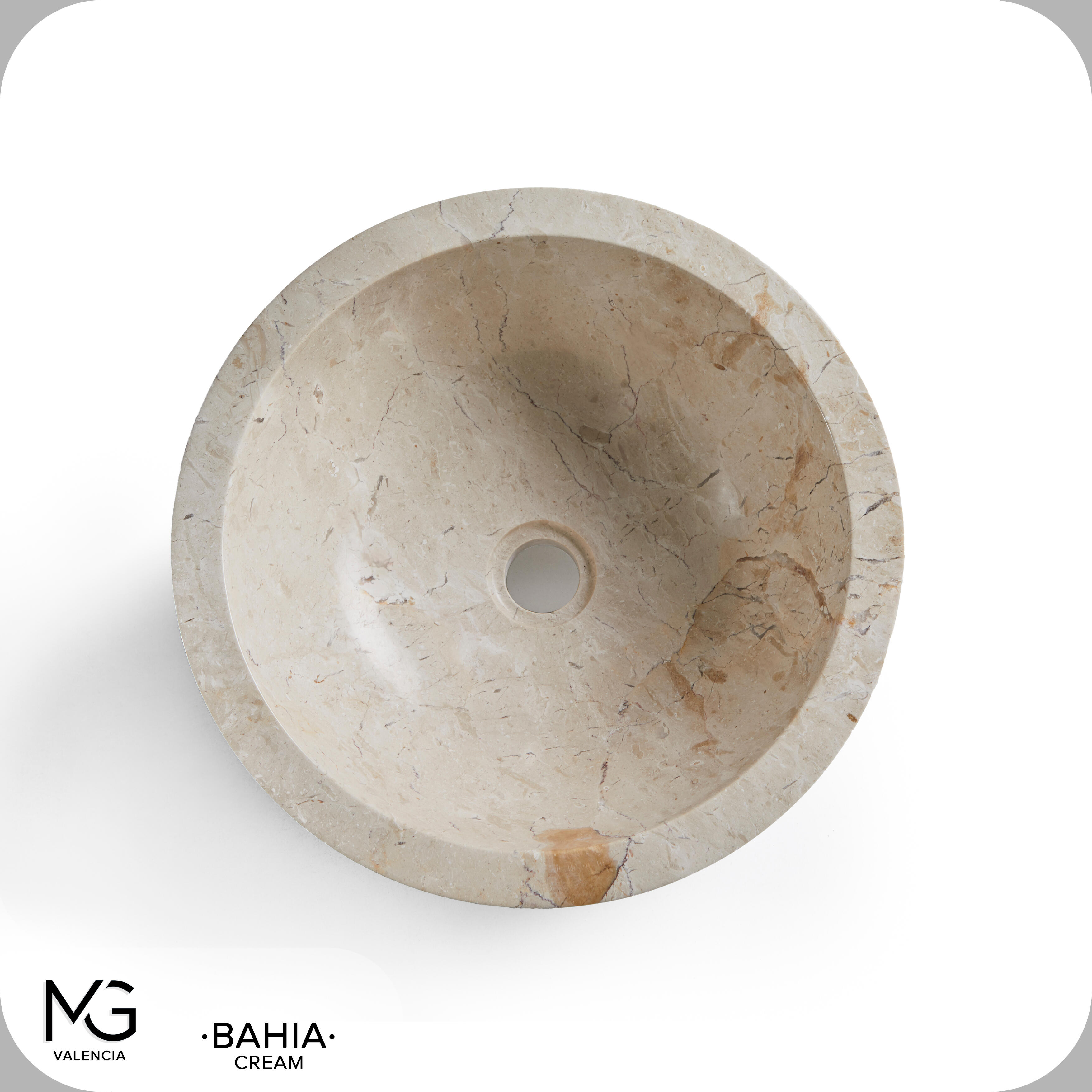 Lavatório de pousar 40 cm bege pedra Bahia - 21