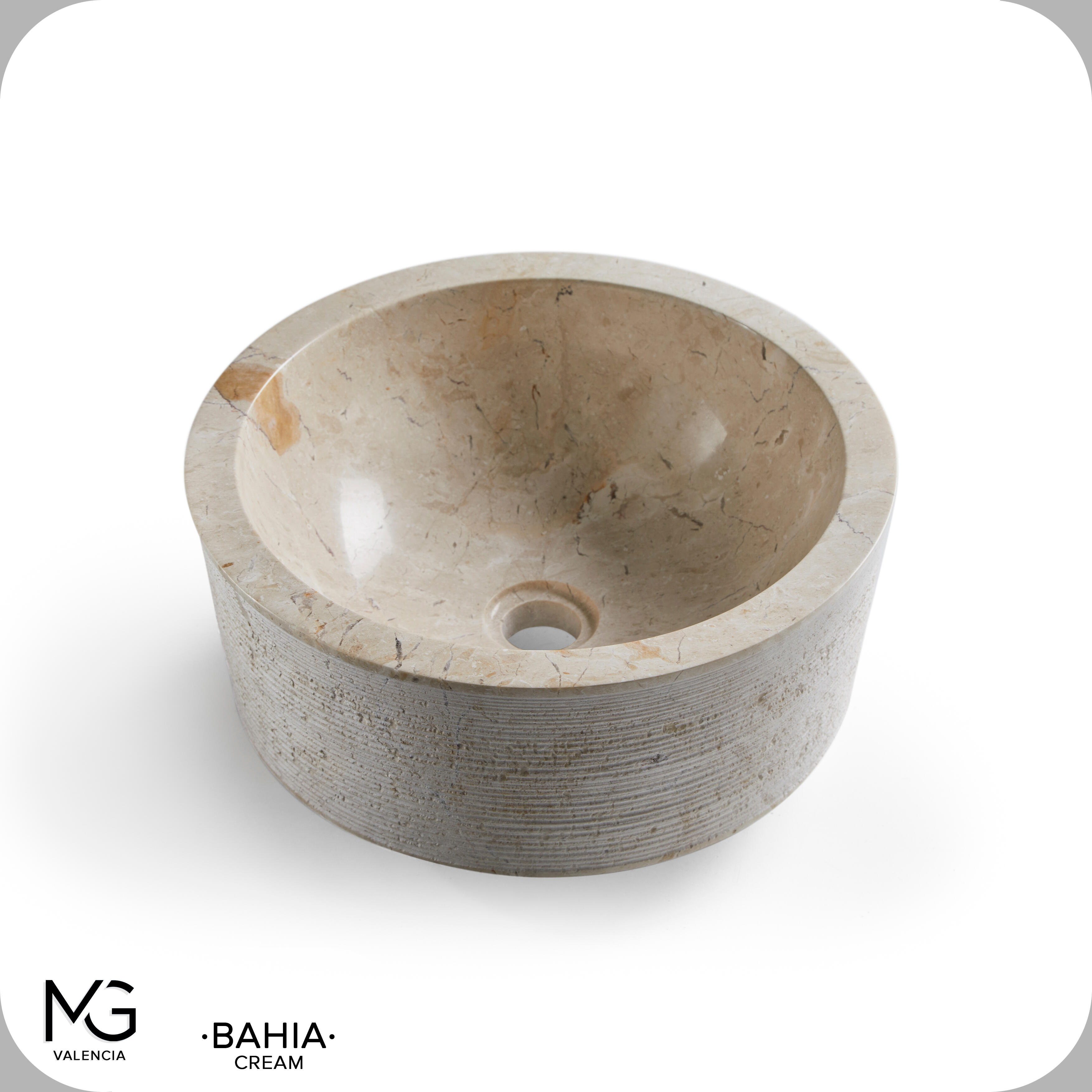 Lavatório de pousar 40 cm bege pedra Bahia - 20