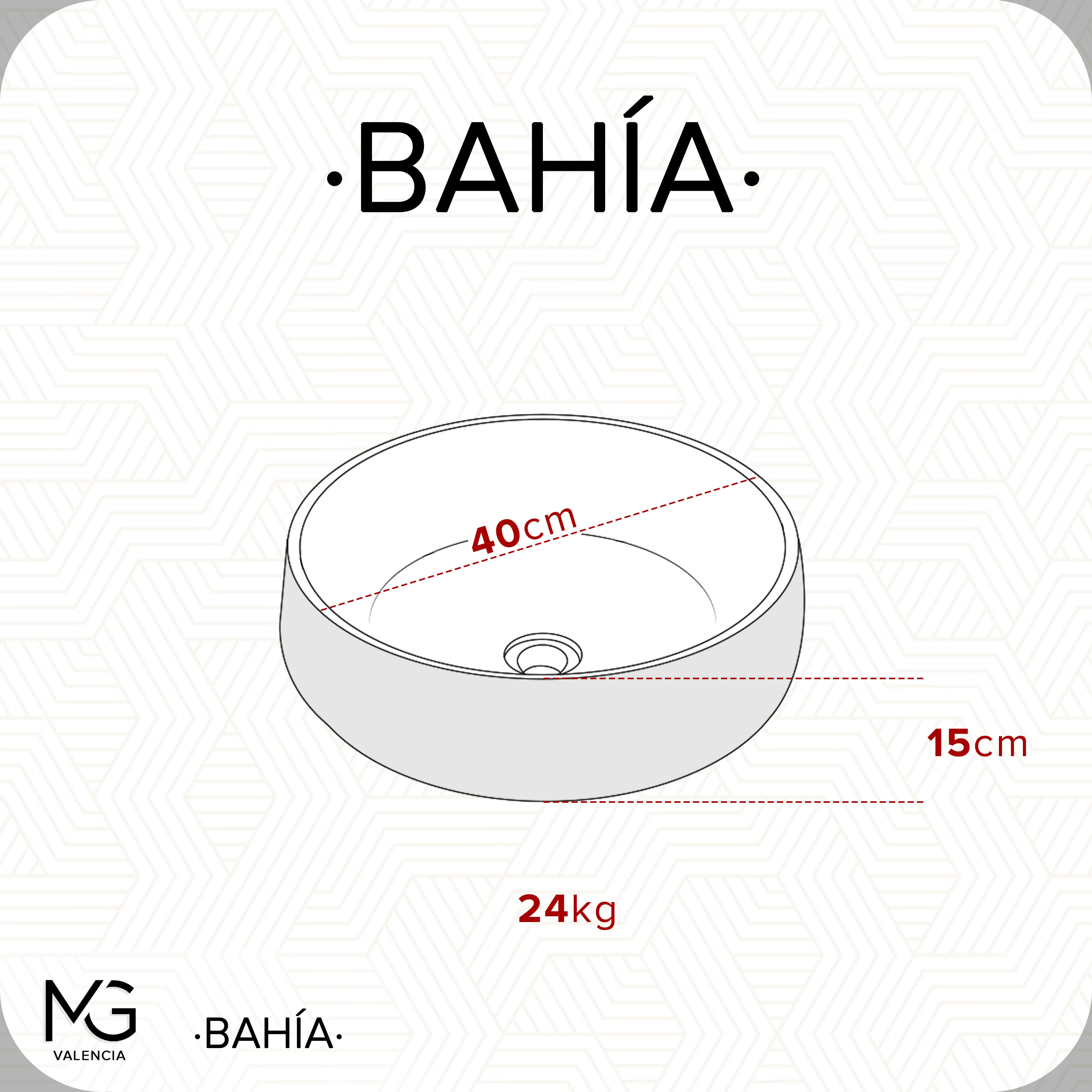 Lavatório de pousar 40 cm bege pedra Bahia - 3