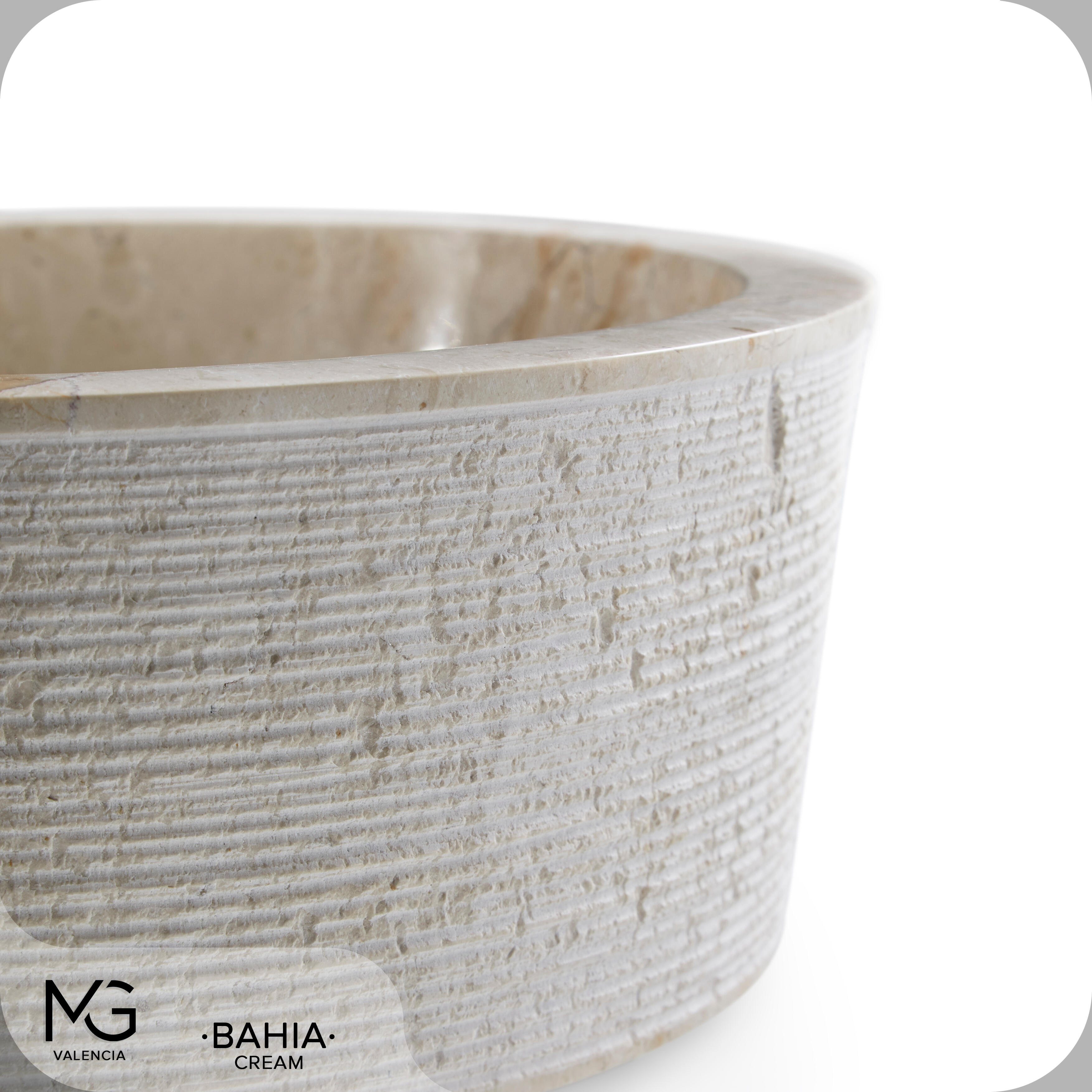 Lavatório de pousar 40 cm bege pedra Bahia - 2