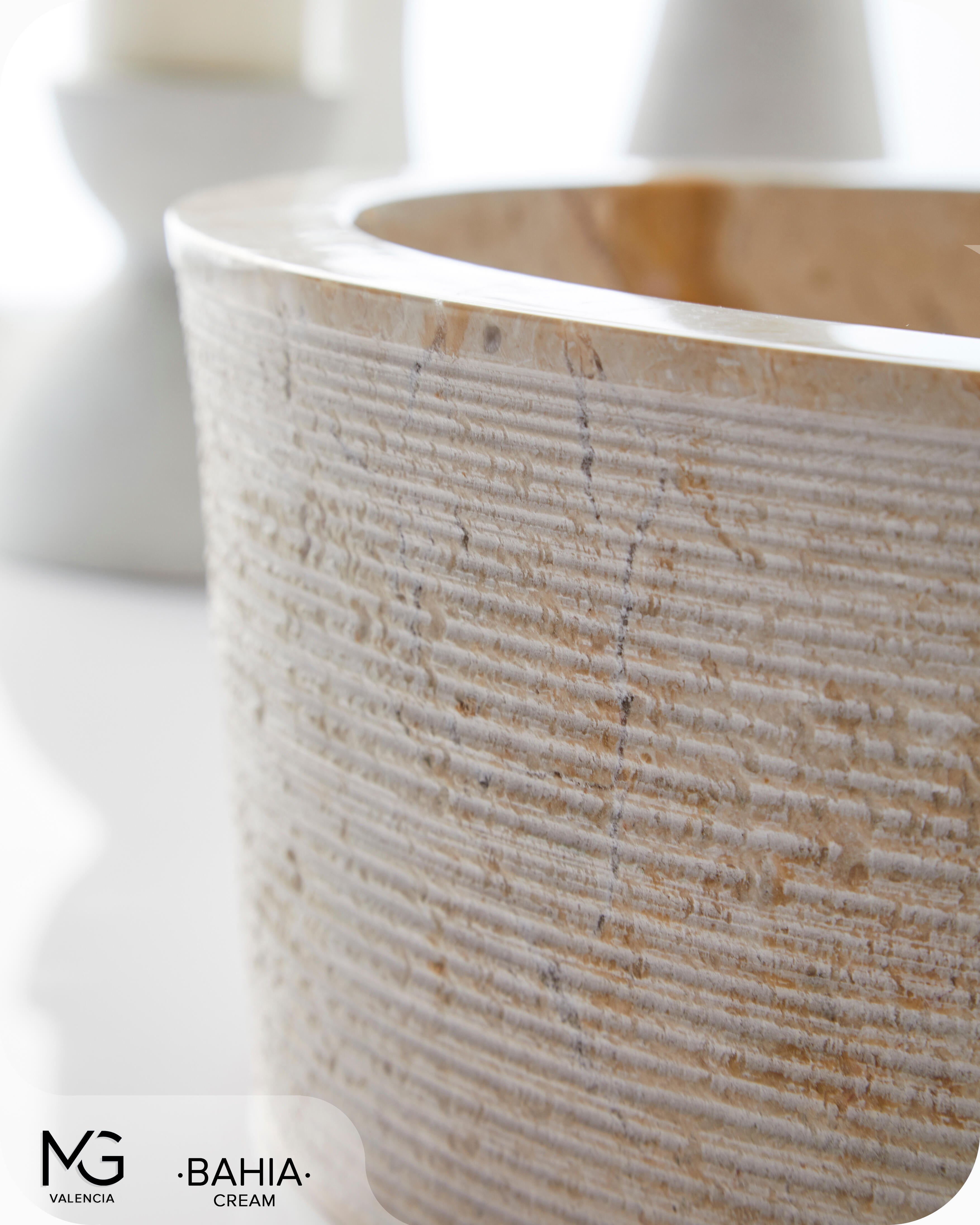 Lavatório de pousar 40 cm bege pedra Bahia - 11