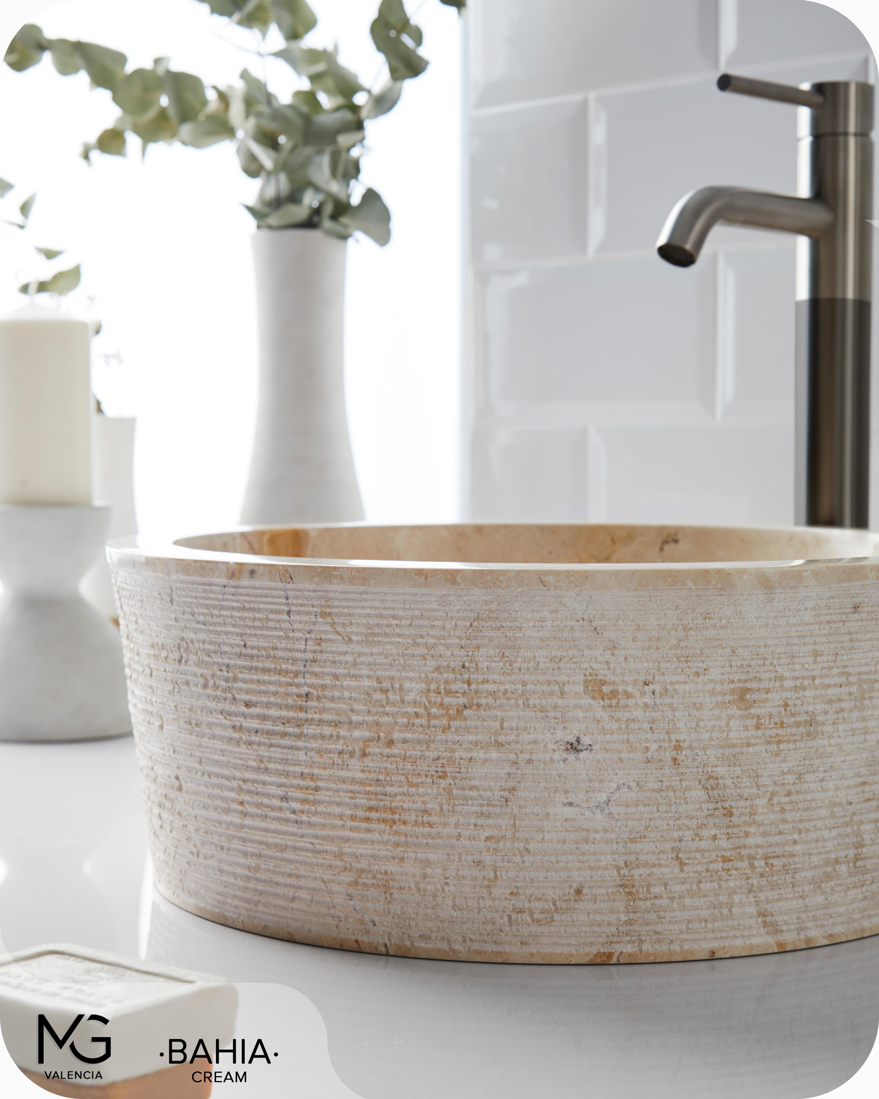 Lavatório de pousar 40 cm bege pedra Bahia - 9