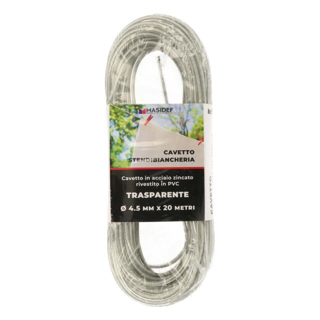 Corda stendibiancheria STANDERS in acciaio rivestito in PVC trasparente ø 4.5 mm L 20 M