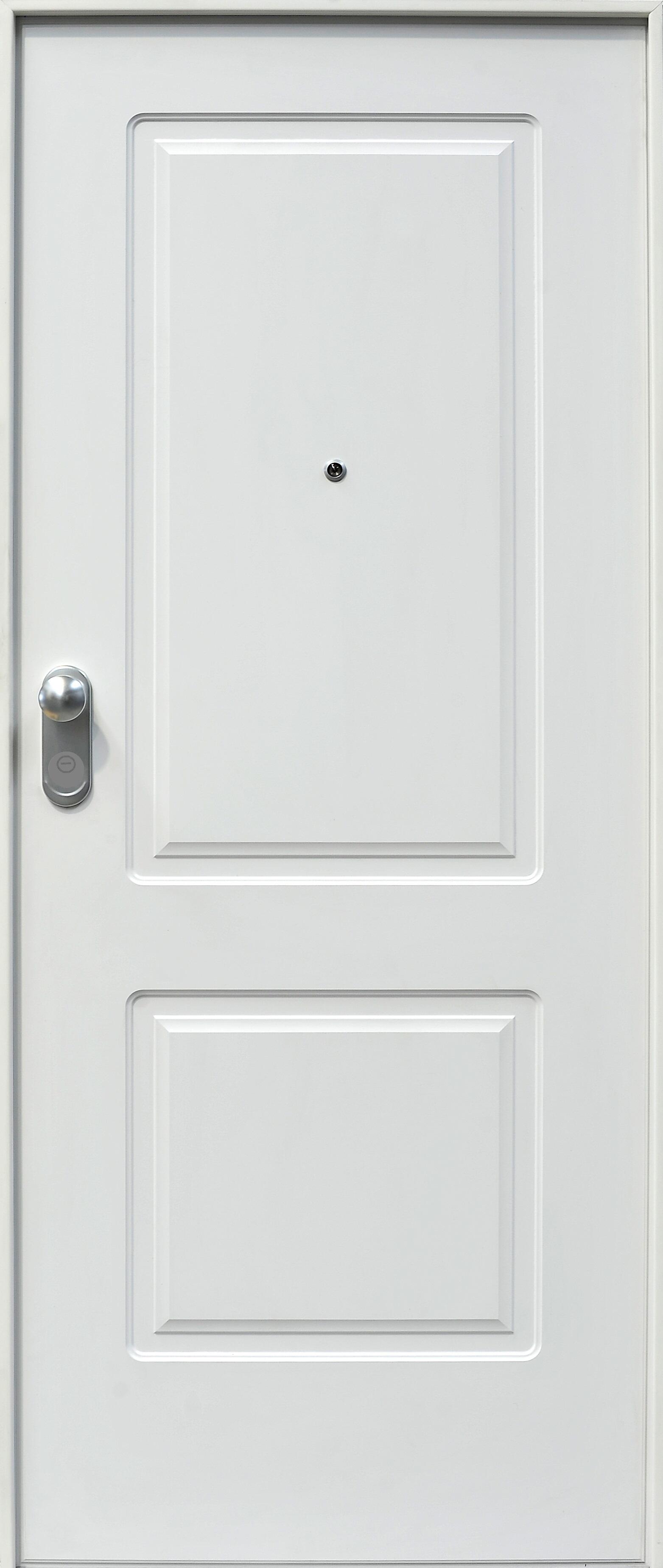 PUERTA ACORAZADA BLANCA 2 CUADROS DERECHA - 2