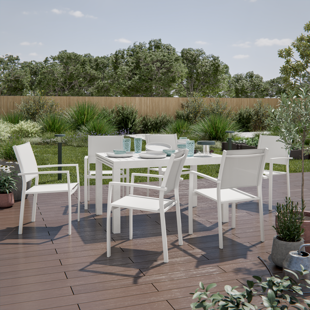 Conjunto de jardín de aluminio Lyra para 6 comensales