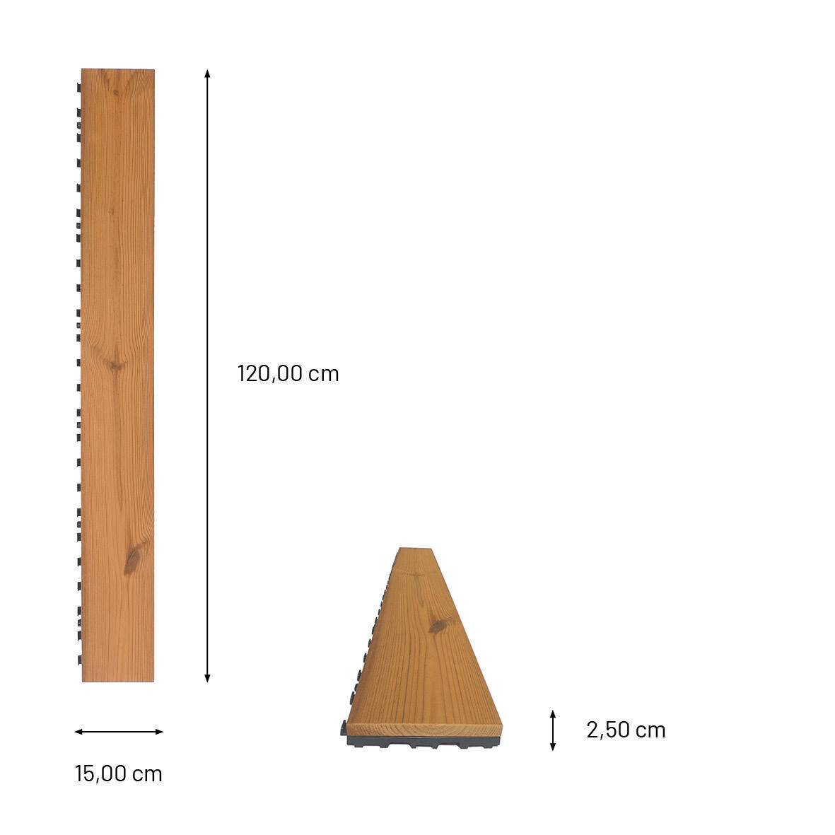 Listone a incastro in legno Thermowood pino L 120 x L 15 cm x Sp. 25 mm - 28