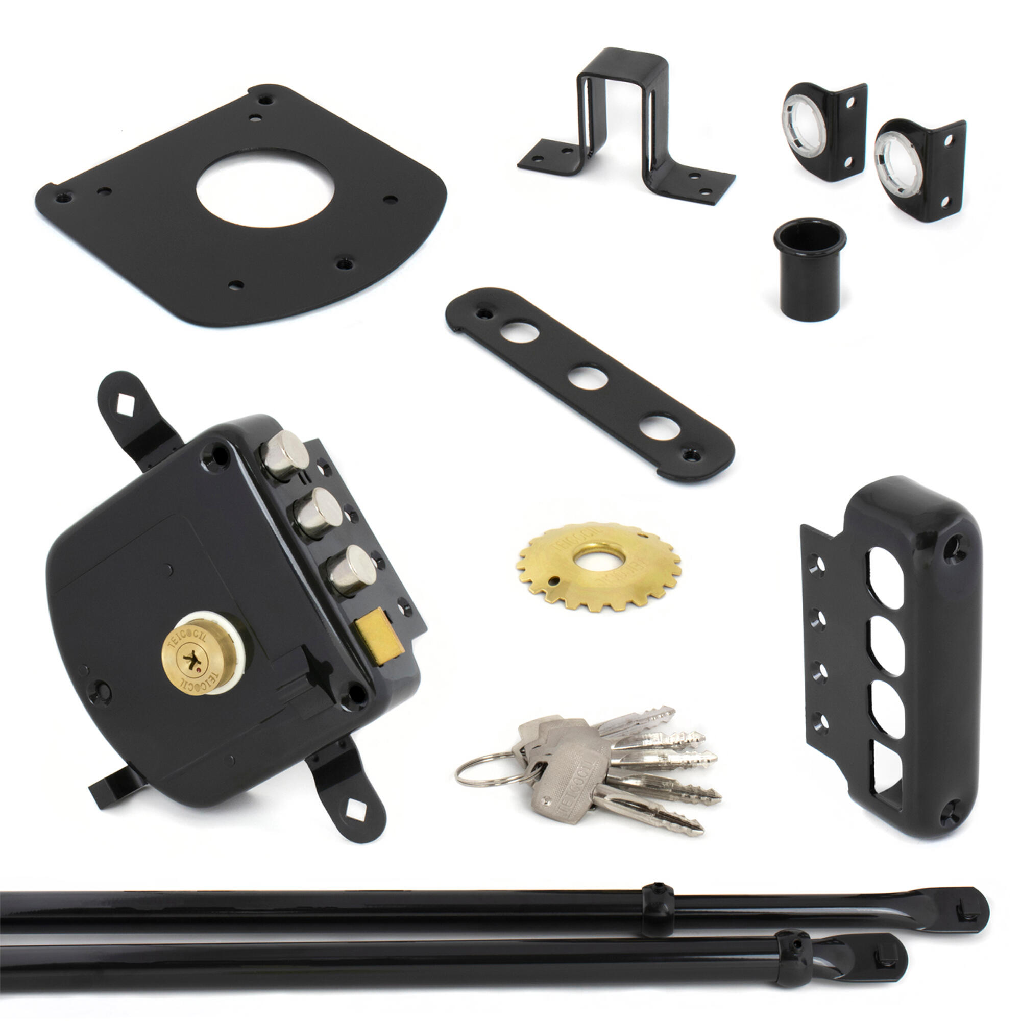 FECHADURA SOBREPOR COM TRANCAS 9098 CHAVE DE CRUZ DIREITO - 9