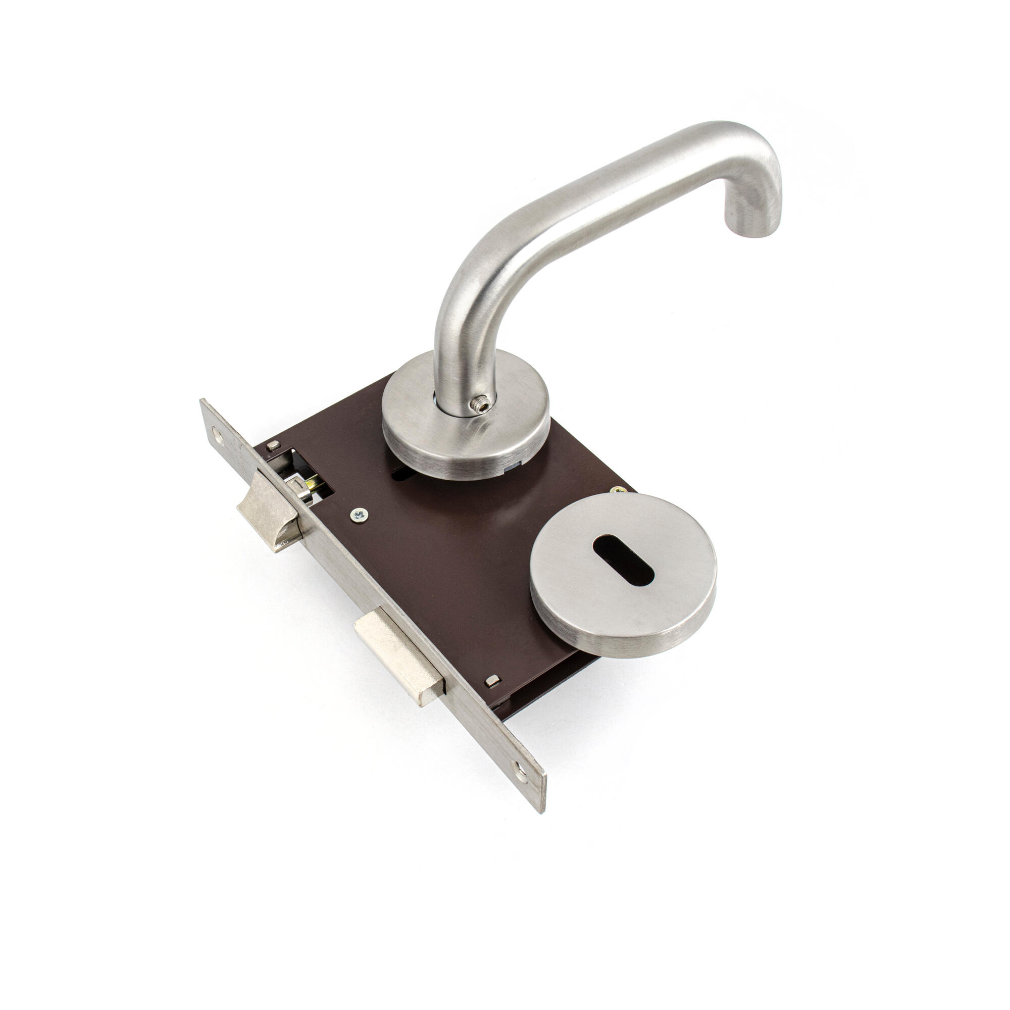 PUXADOR ROSETA COM FECHADURA 2003C INOX | Obramat