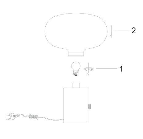 Lampe Charlize, marbre, ambre, H.24 cm, E27 - 5