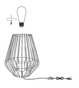 Lampe Reda, acier, H.26 cm, E27 - 6