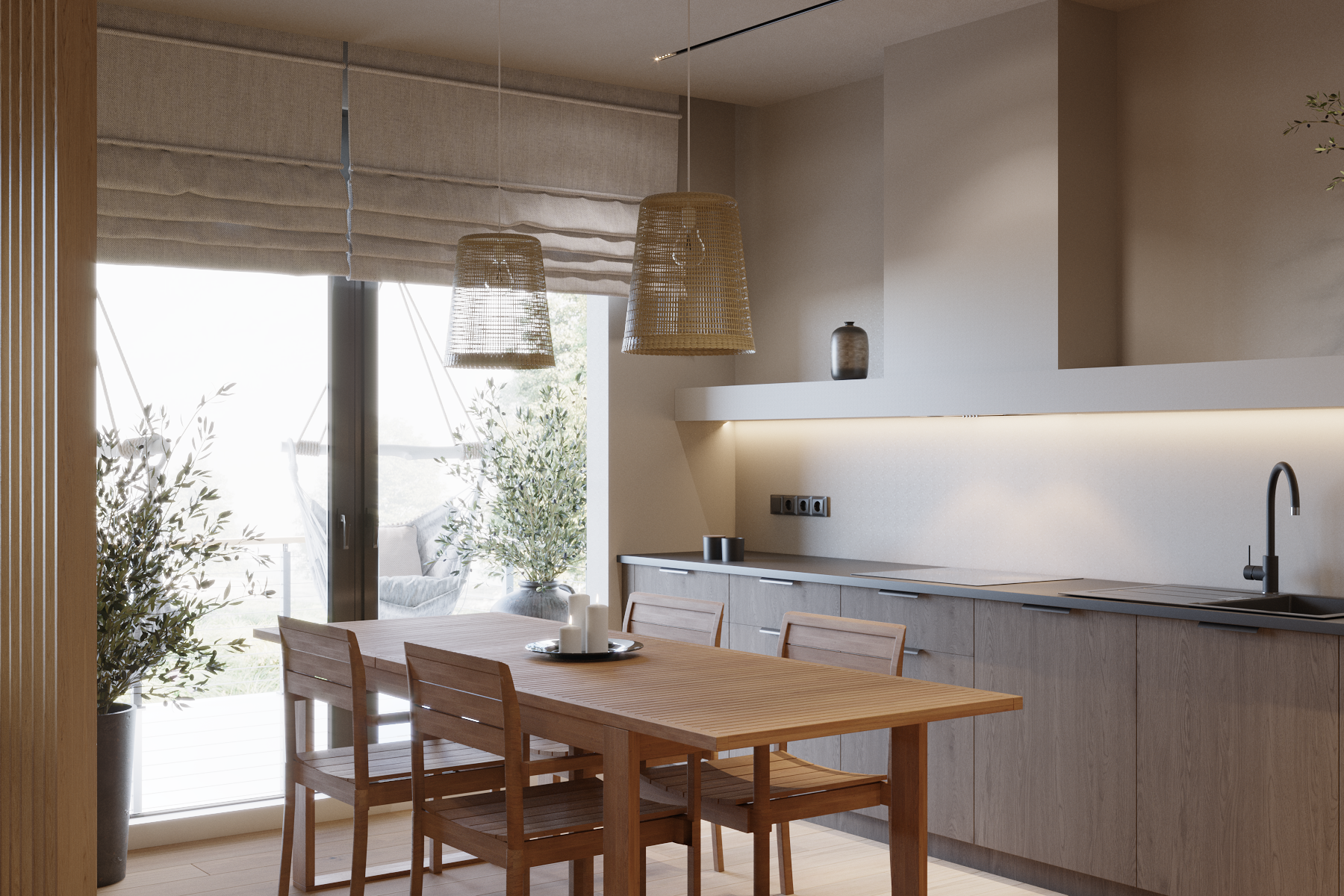 Lampa wisząca Biloa biała trawa morska E27 Inspire - 6