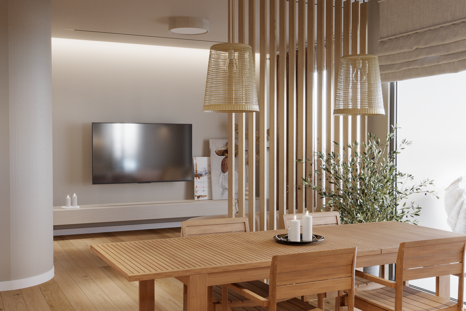 Świeca pieńkowa 4 szt. białe wys. 8 cm - 3