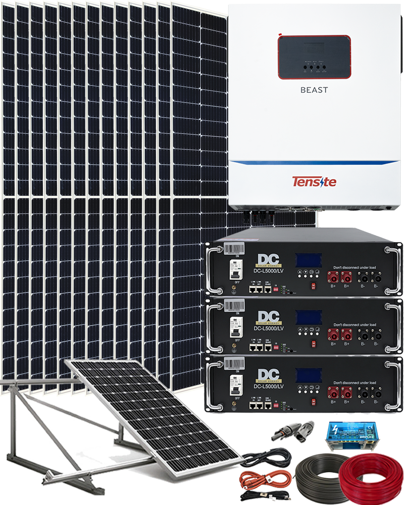 Kit solar aislada 8000w 40kwh/dia con batería de litio