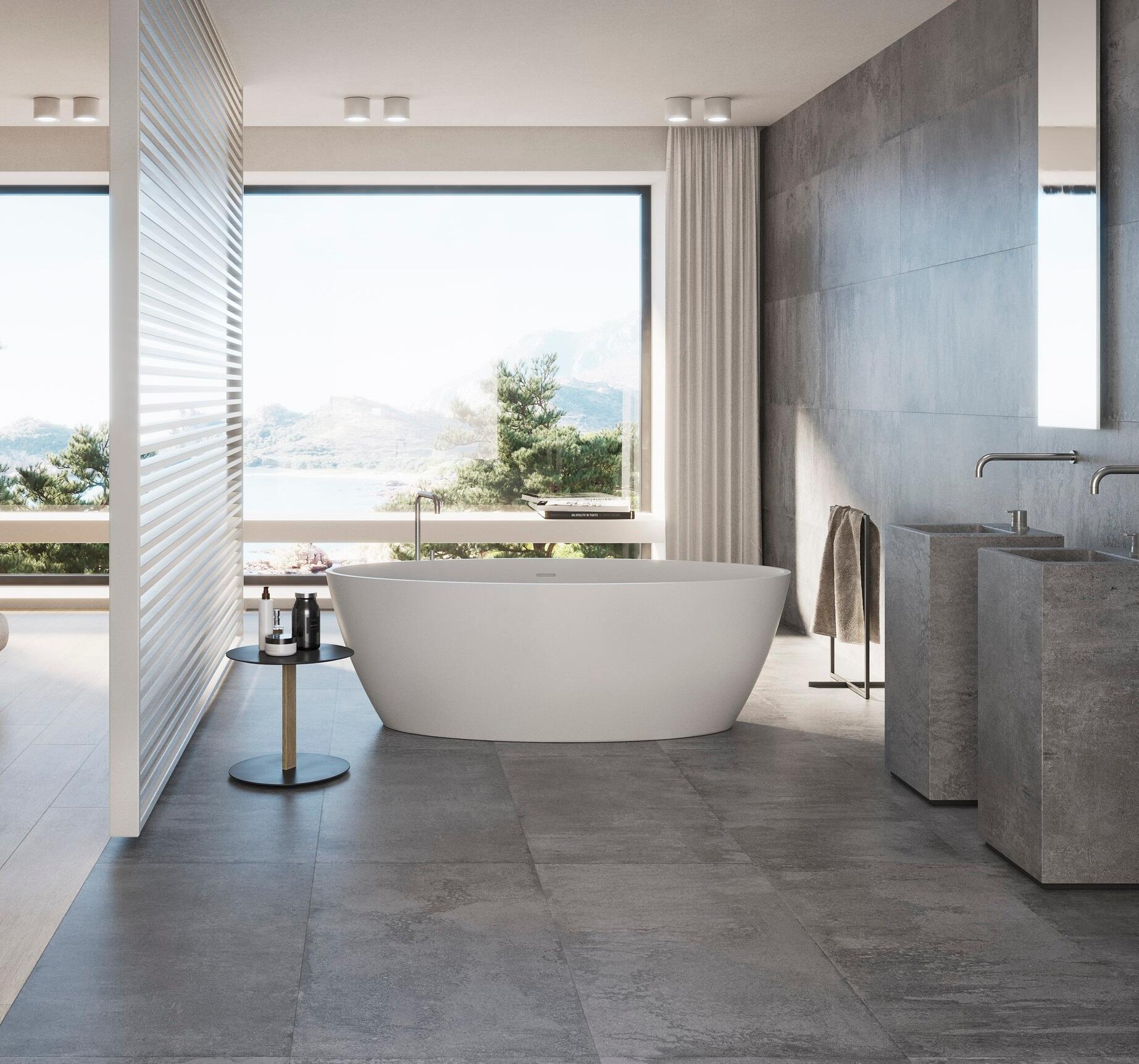 Suelo/azulejo piscina porcelánico opera efecto cemento iron 60x120 cm c1