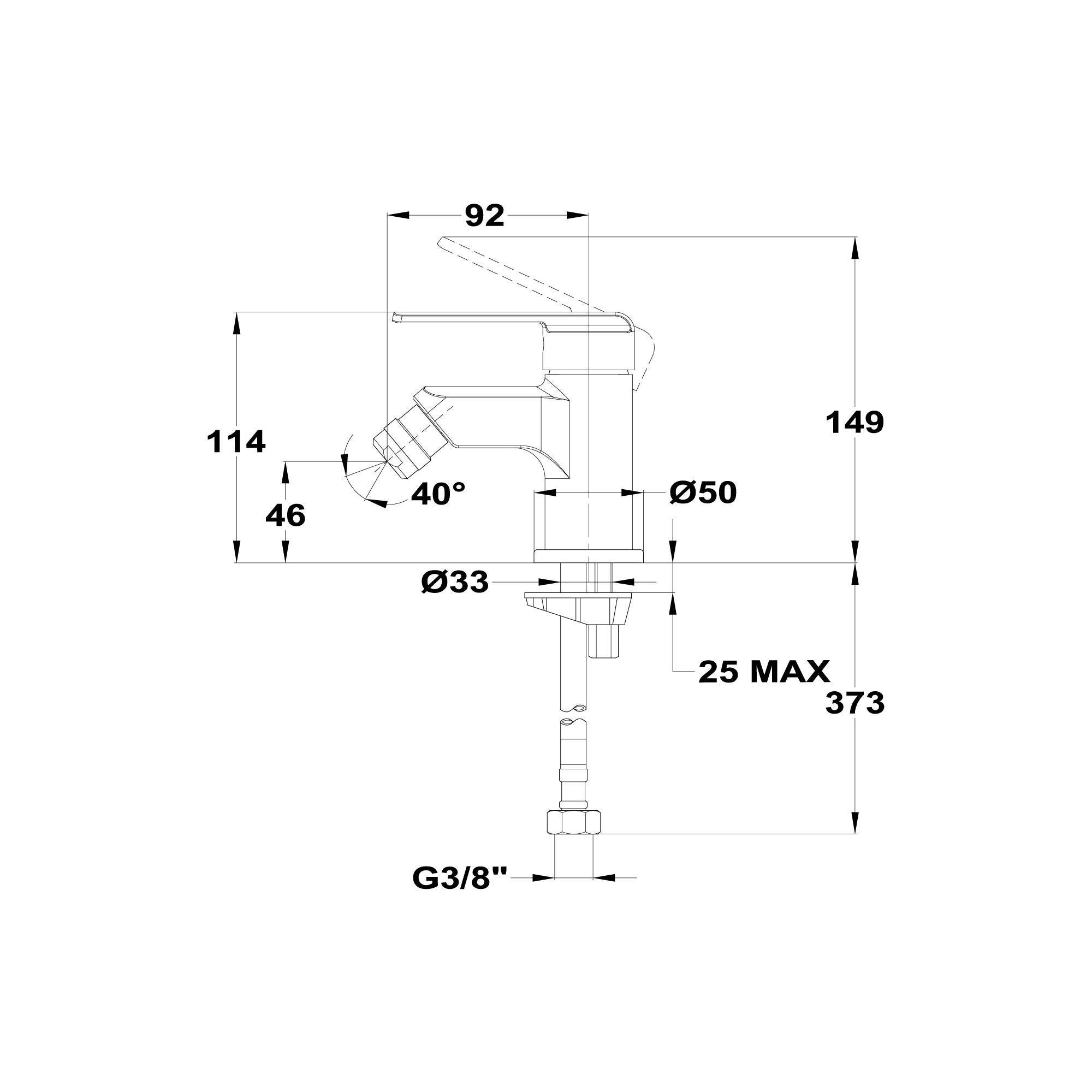 Grifo bidé  STROHM TEKA Inca+ cromo - 6