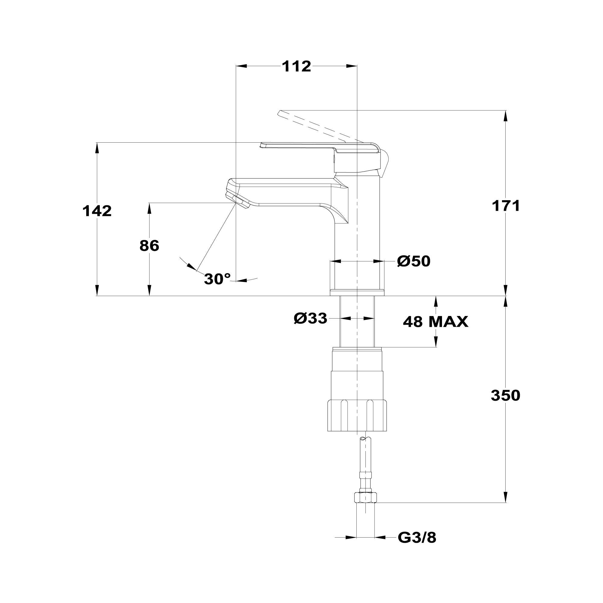 Grifo de lavabo STROHM TEKA Inca+ monomando cromo brillo. Antical.  - 2