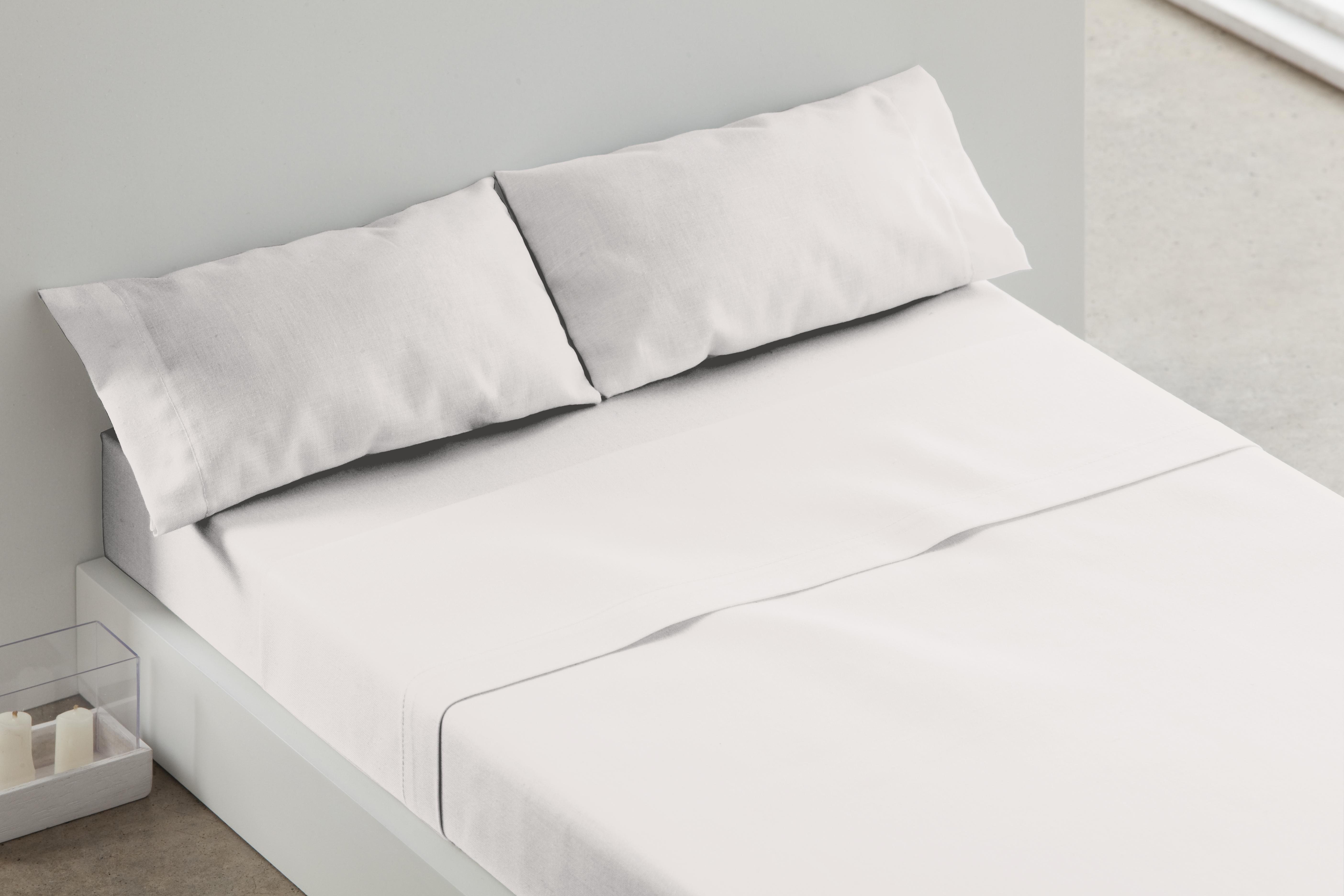 Sábana bajera con elástico algodón 145 hilos open marfil 135x200 para cama de 135 cm