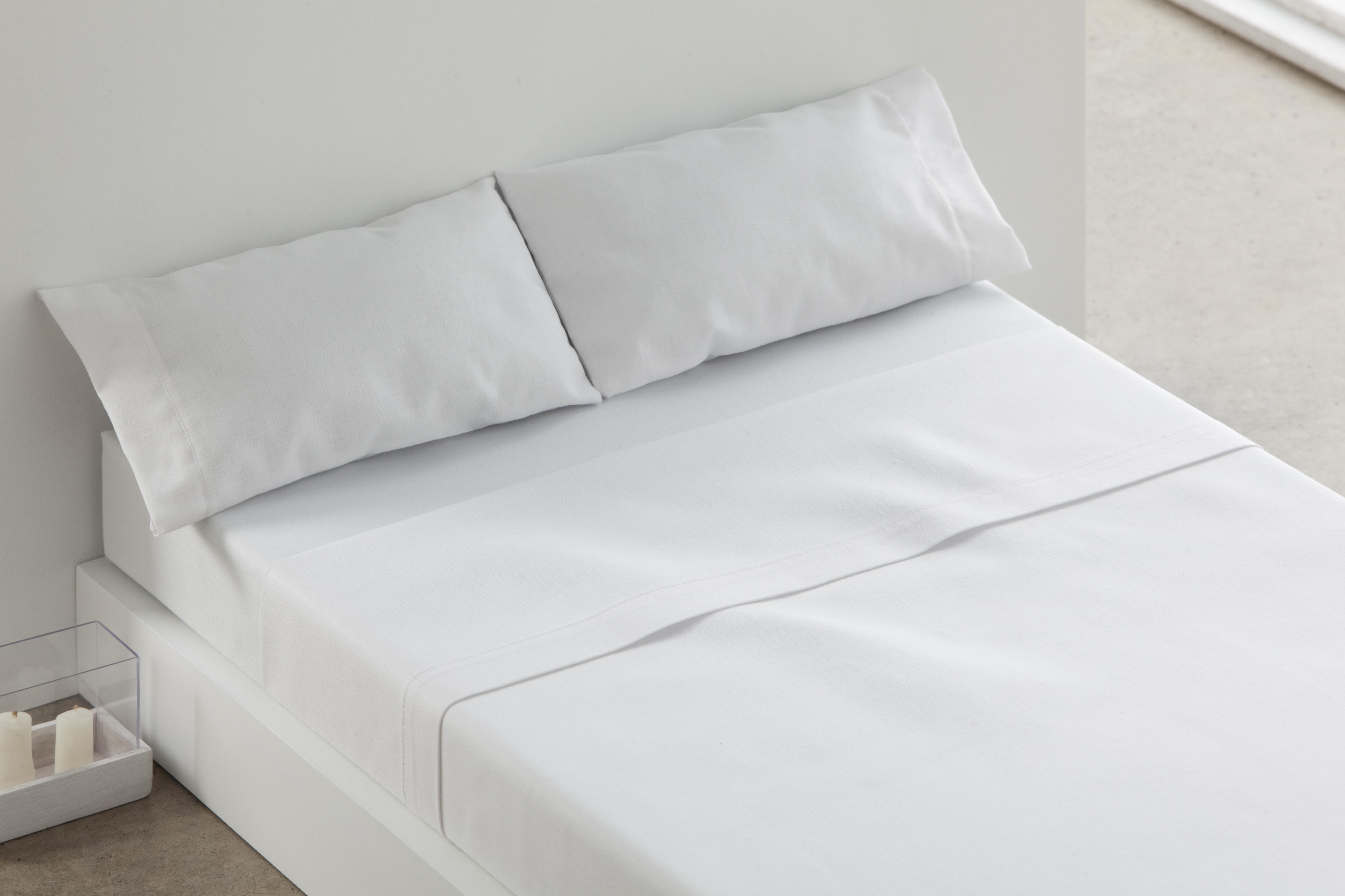 Sábana bajera con elástico algodón 145 hilos open gris mercurio 135x200 para cama de 135 cm