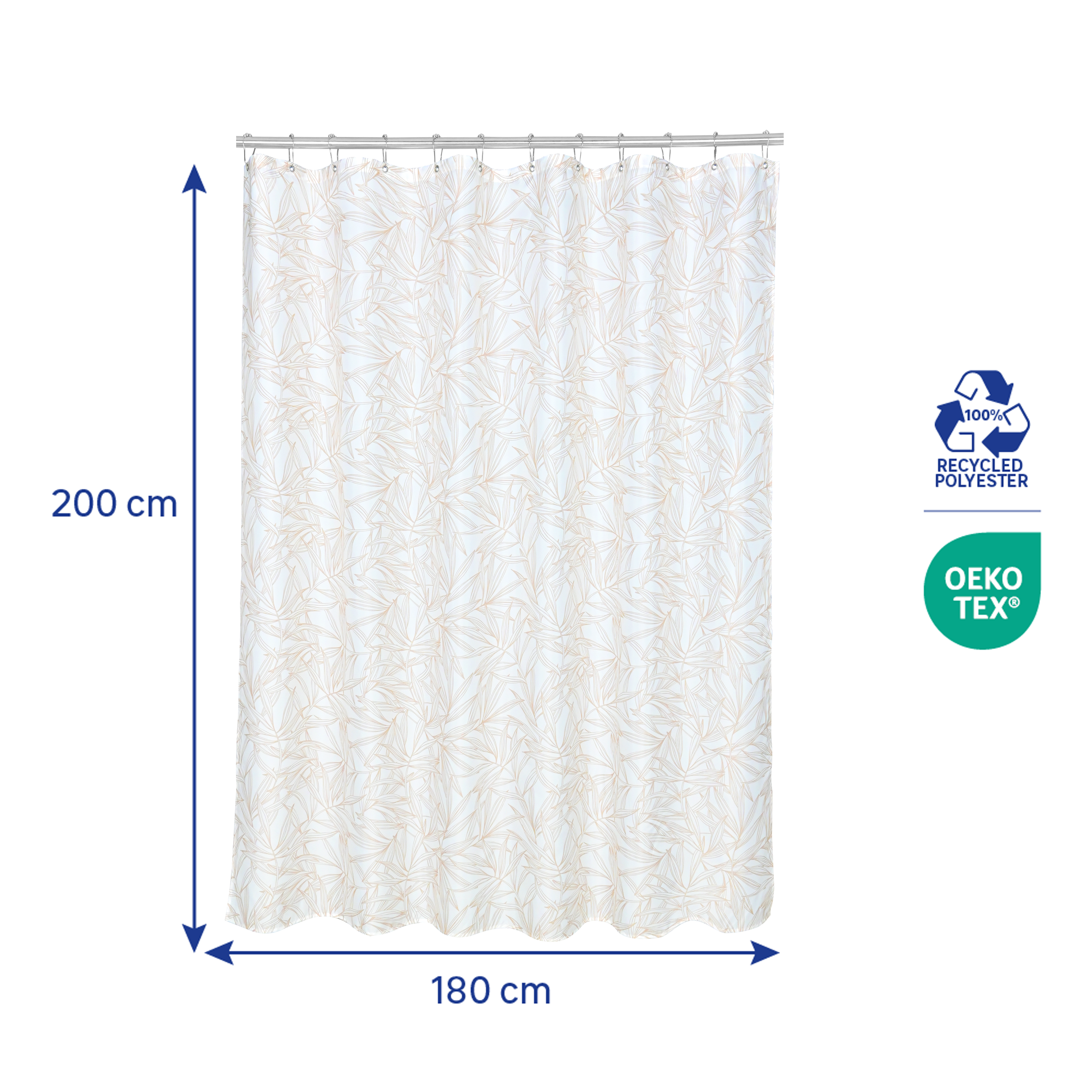 Cortina de duche 180x200 cm leaves Sensea Pattern - 2