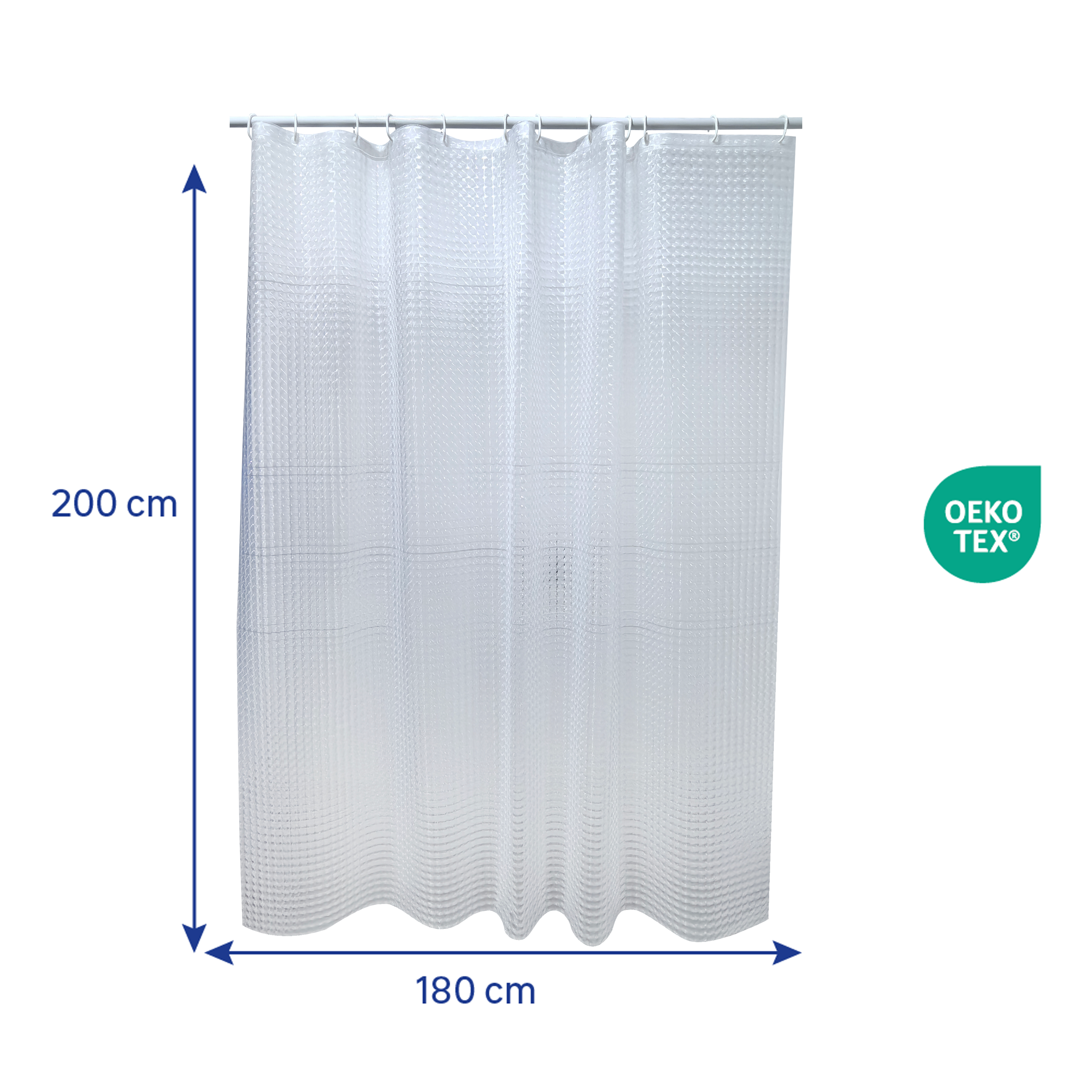 Cortina de baño essential transparente 180x200 cm